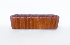 Mid-Century Modern Italian Cognac Leather Bench, 1980s