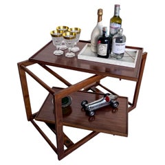 Used Mid-Century Modern Italian Collectible Bar Cart with Two Trays, Cassina 762