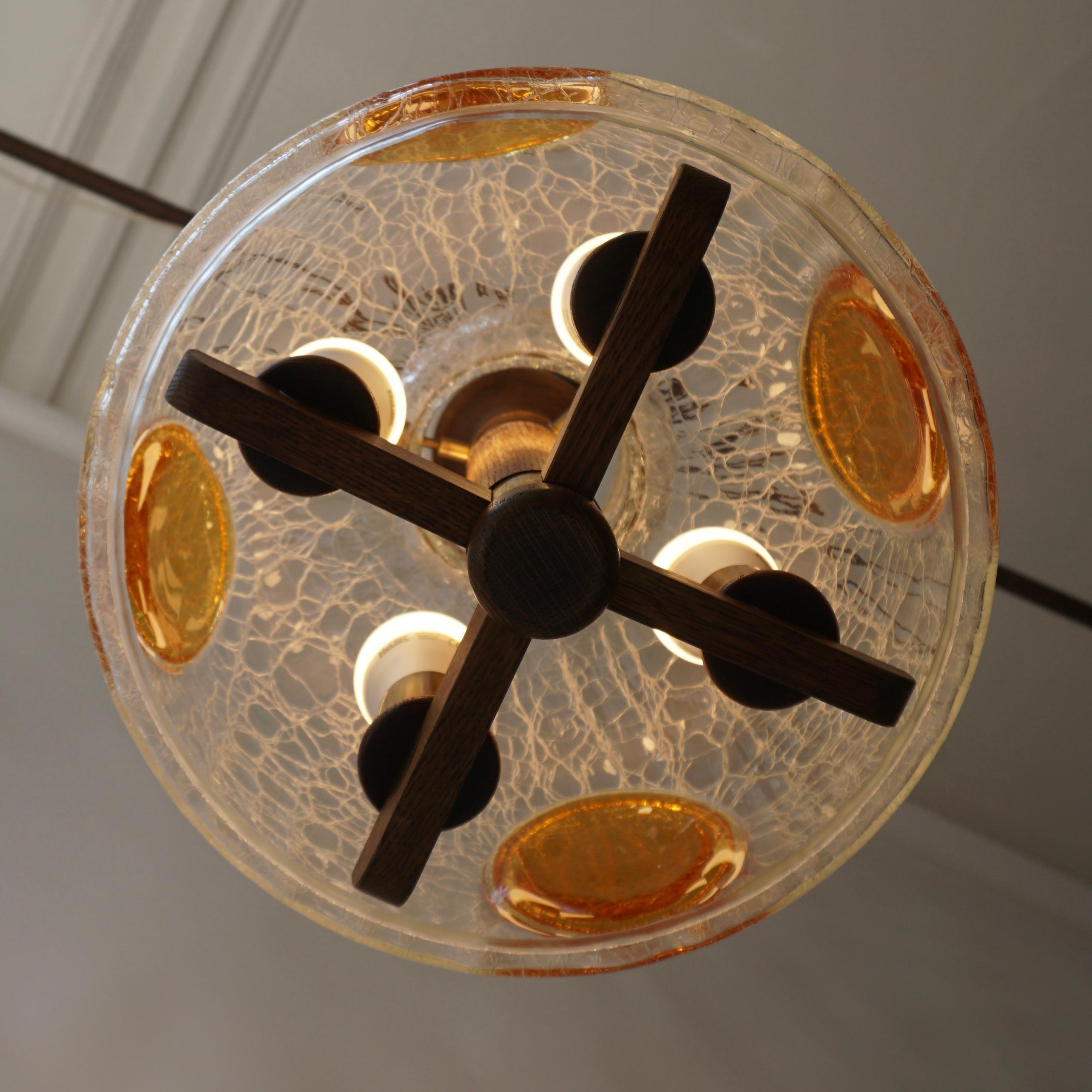 Lampe à suspension italienne en verre d'art soufflé à la bouche coloré de Murano, mi-siècle moderne en vente 3