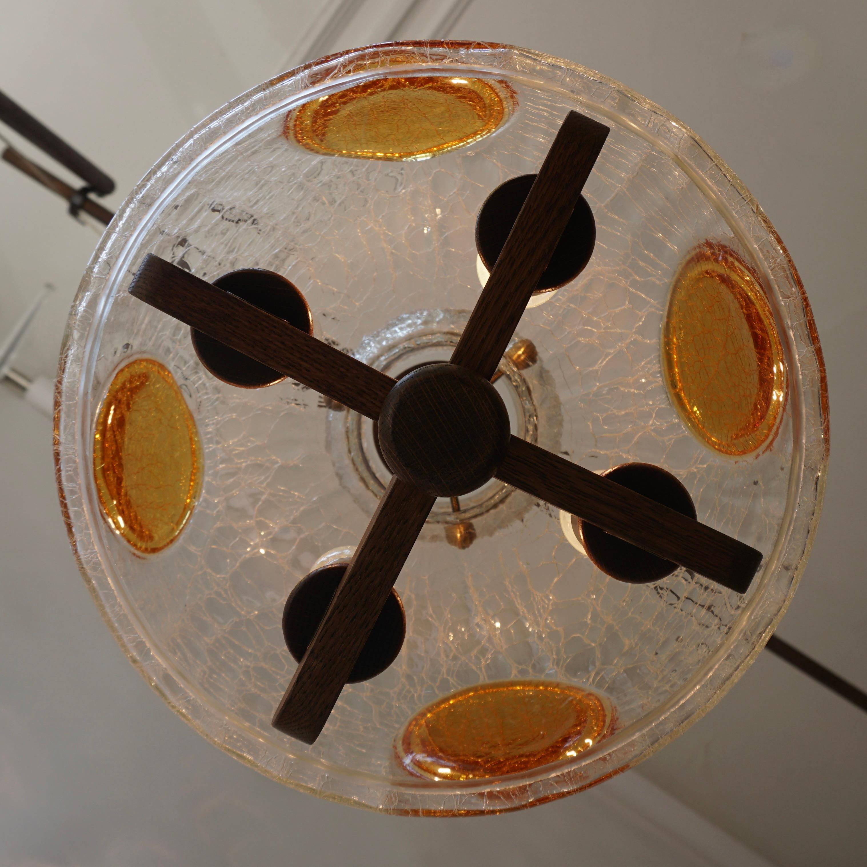 Lampe à suspension italienne en verre d'art soufflé à la bouche coloré de Murano, mi-siècle moderne en vente 4
