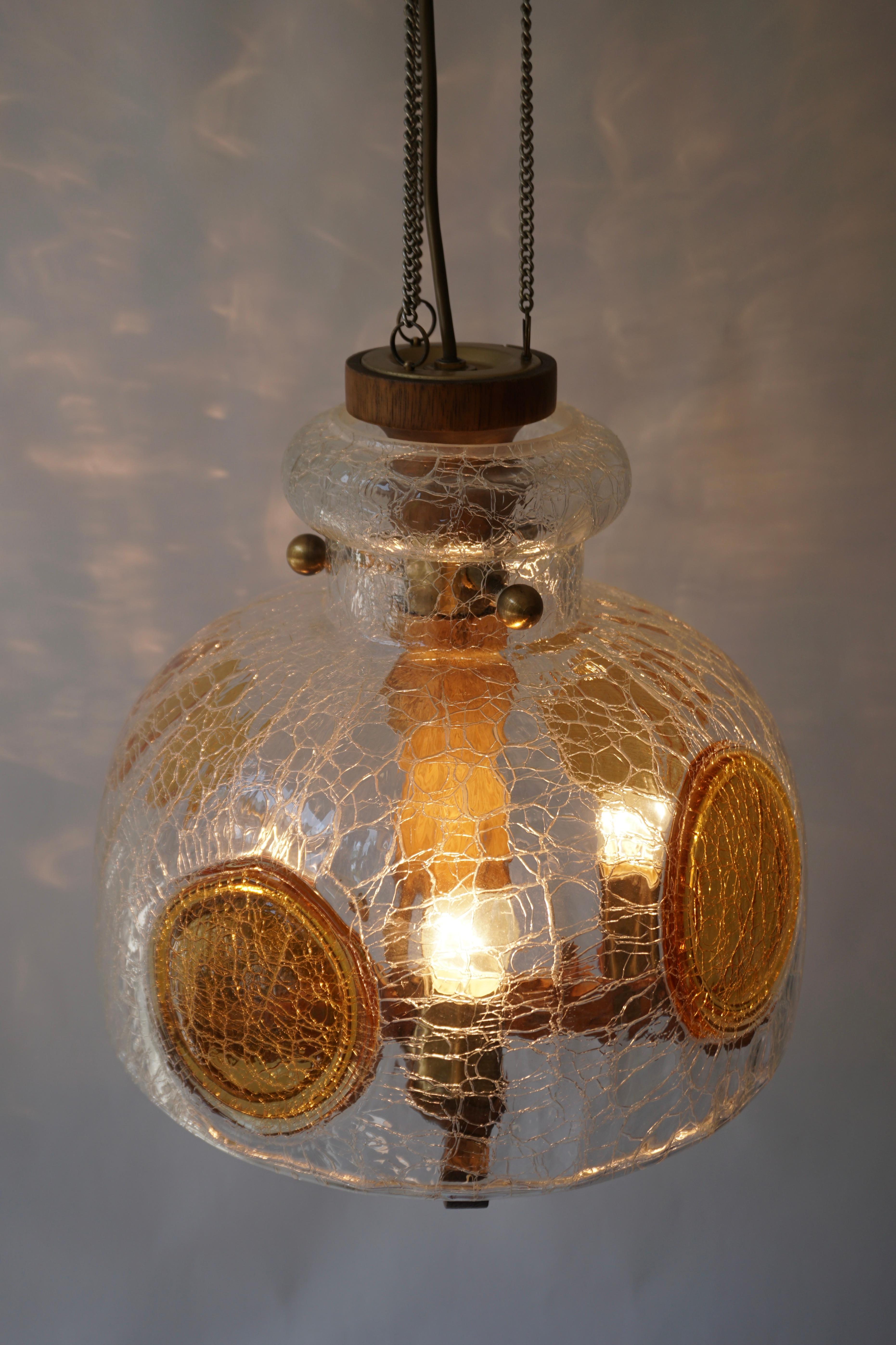 Lampe à suspension italienne en verre d'art soufflé à la bouche coloré de Murano, mi-siècle moderne en vente 1