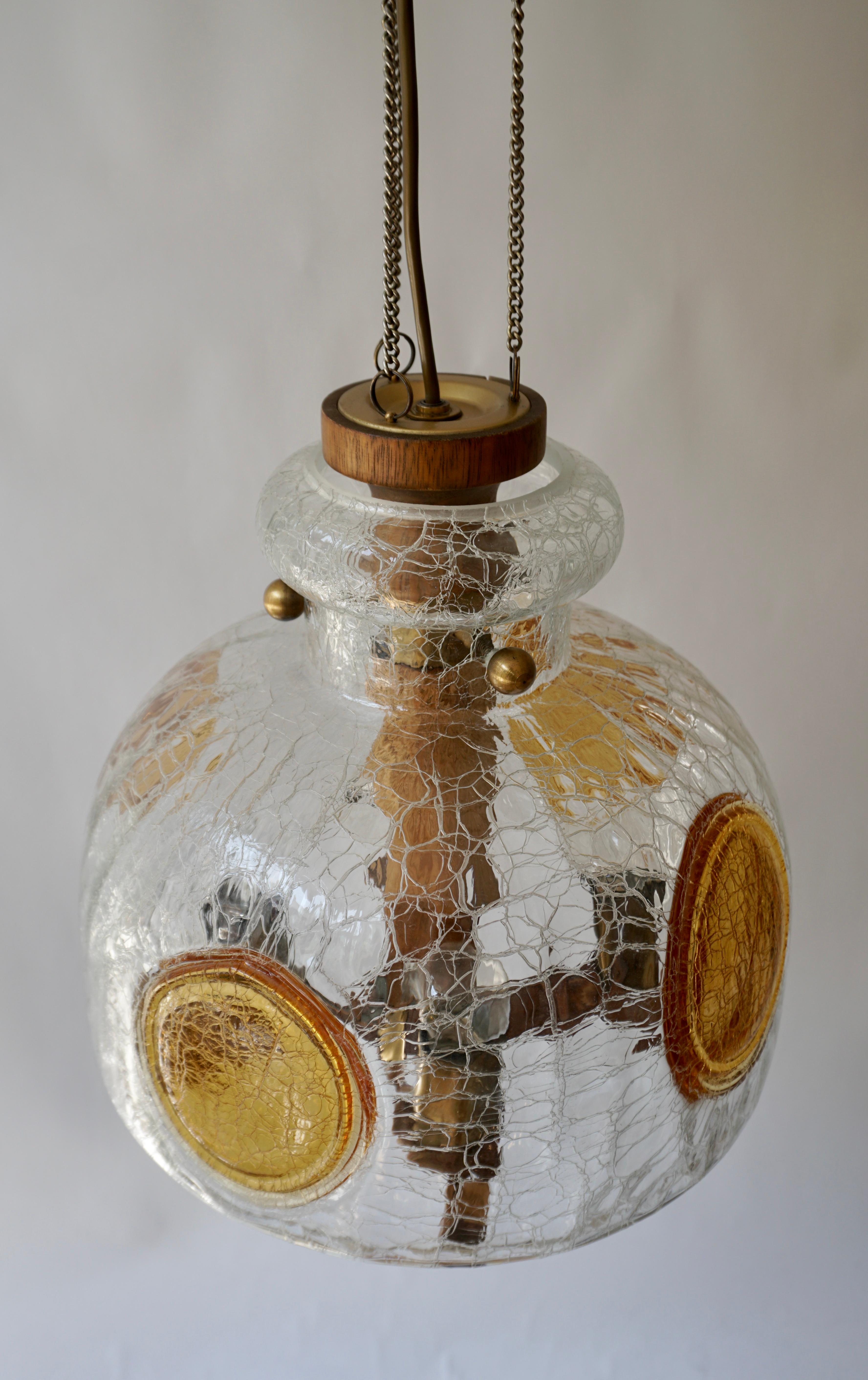 Lampe à suspension italienne en verre d'art soufflé à la bouche coloré de Murano, mi-siècle moderne en vente 2