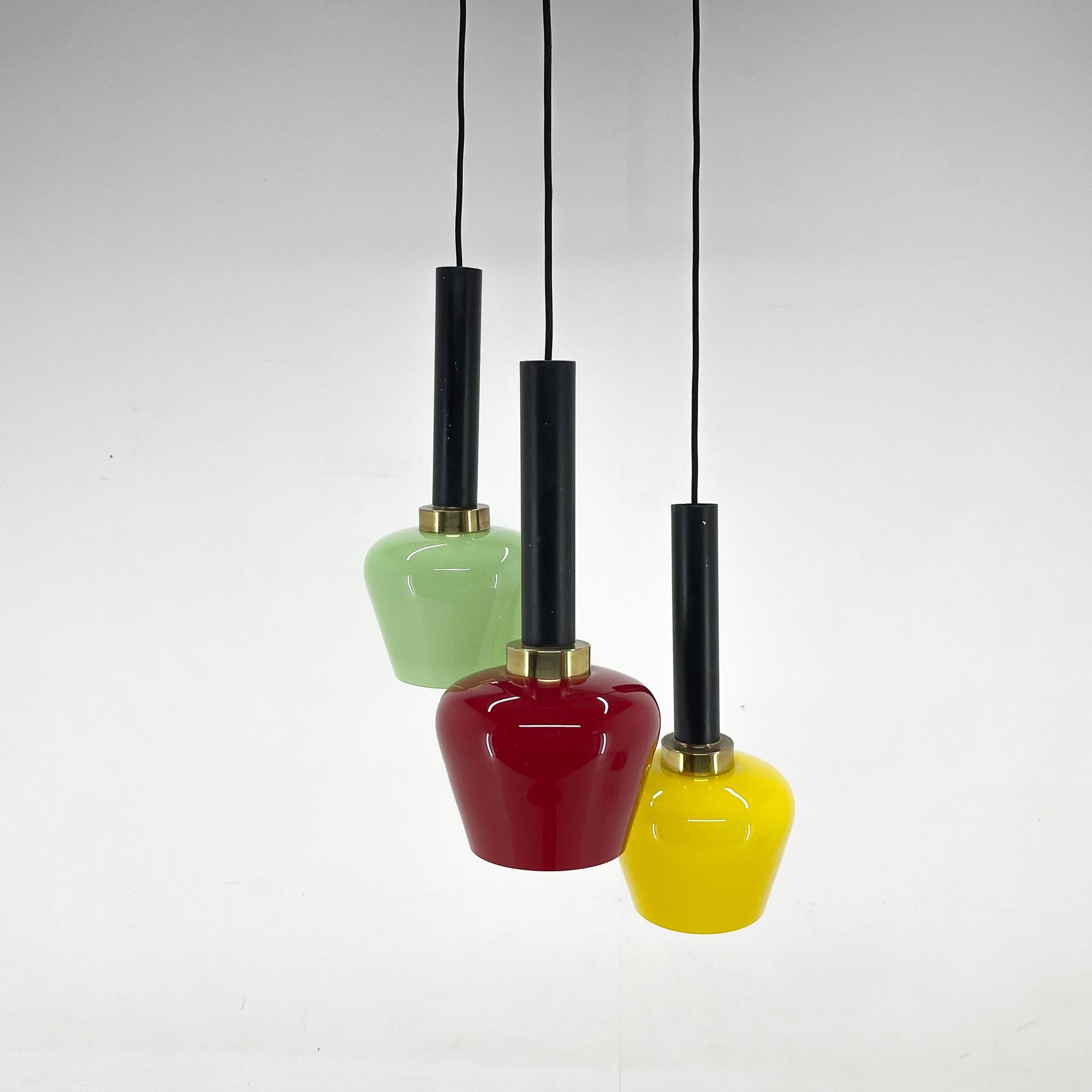 Lampe à suspension en cascade colorée italienne mi-siècle moderne, années 1970 en vente 8