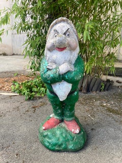 Mid-Century Modern Italian Concrete "Brontolo" Snow White and the Seven Dwarfs