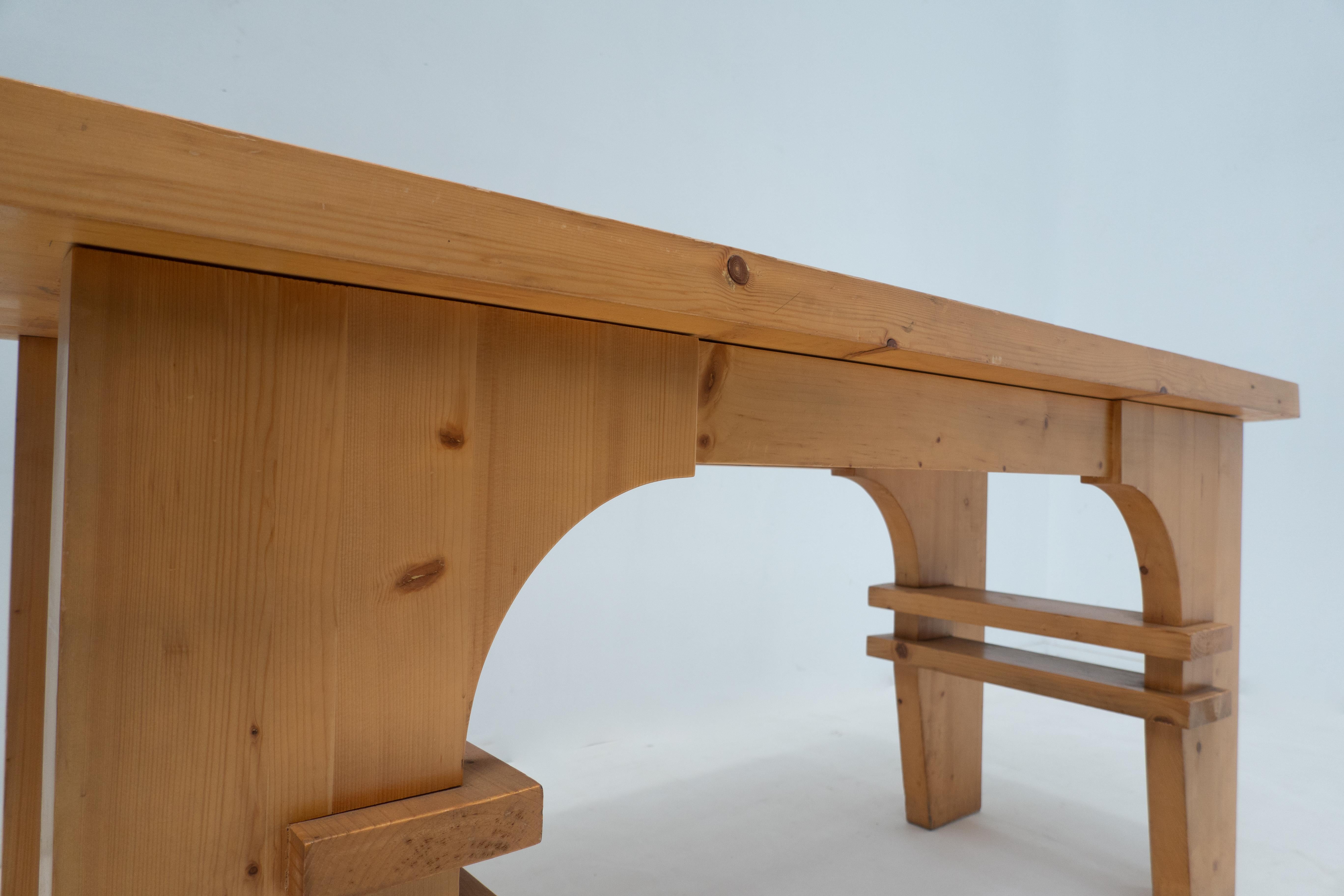Mid-Century Modern Italian Console, Pine Wood, 1960s In Good Condition For Sale In Brussels, BE