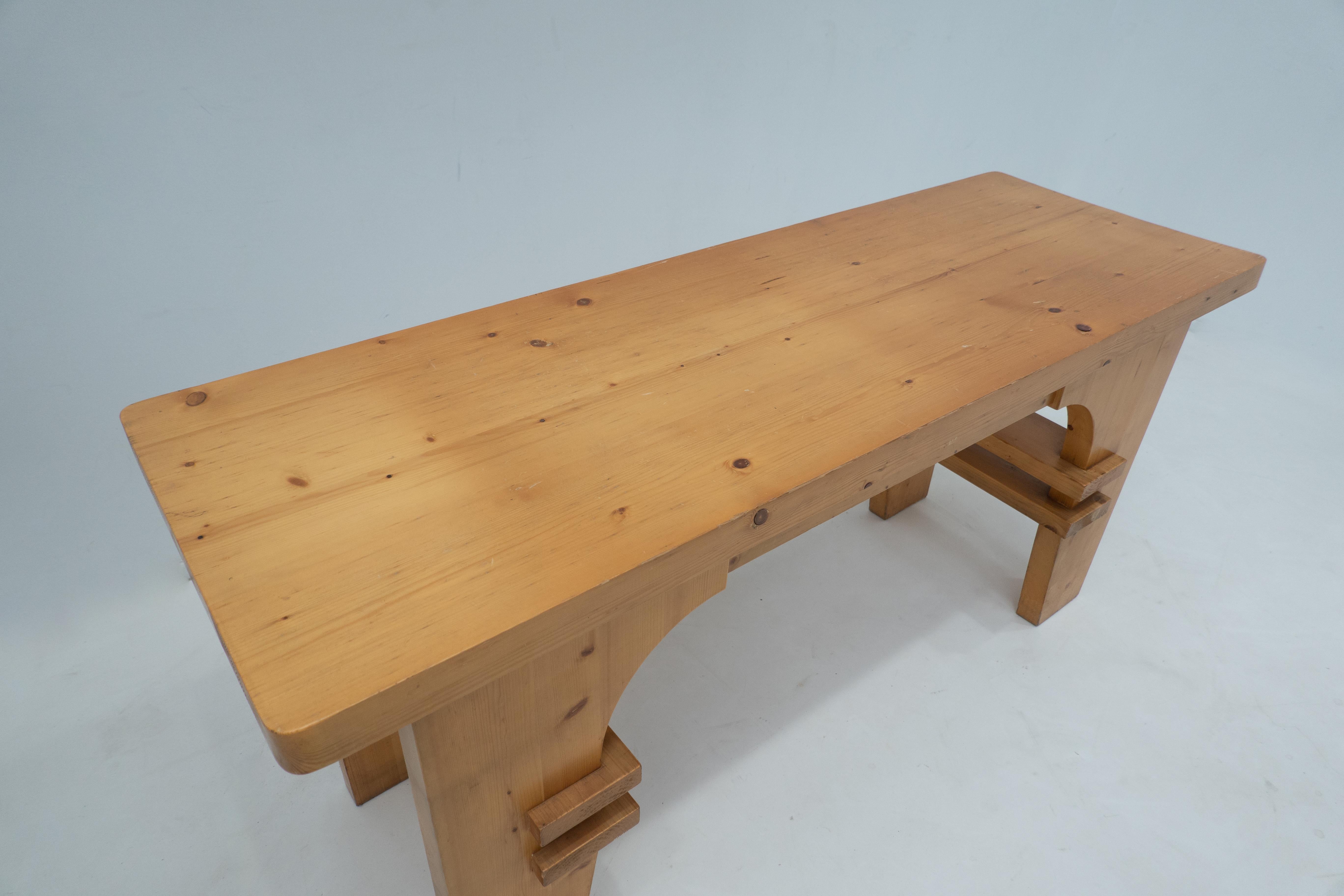 Console italienne moderne du milieu du siècle, bois de pin, années 1960 en vente 4