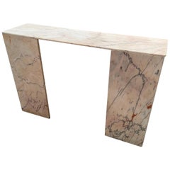 Mid-Century Modern Italian Console Table in Pink Portuguese Marble. 1970s