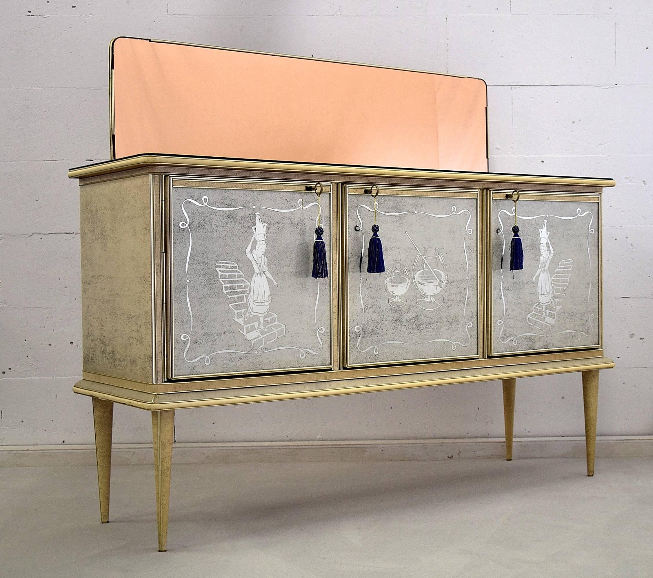 Italienische Anrichte/ Sideboard, Mid-Century Modern (Moderne der Mitte des Jahrhunderts) im Angebot