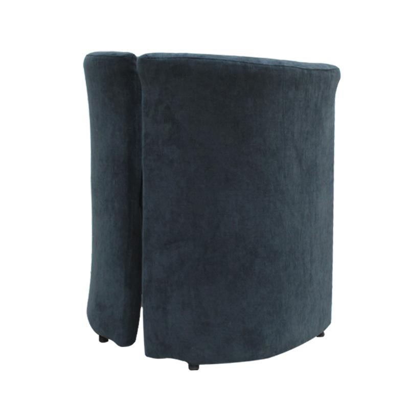 Chaises courbes italiennes du milieu du siècle en velours bleu, ensemble de six Bon état - En vente à Madrid, ES