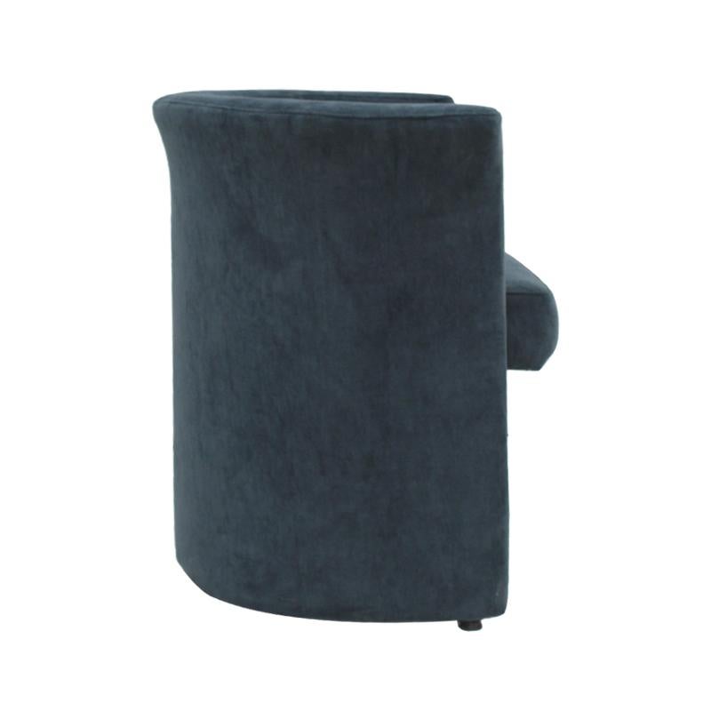 Chaises courbes italiennes du milieu du siècle en velours bleu, ensemble de six en vente 1