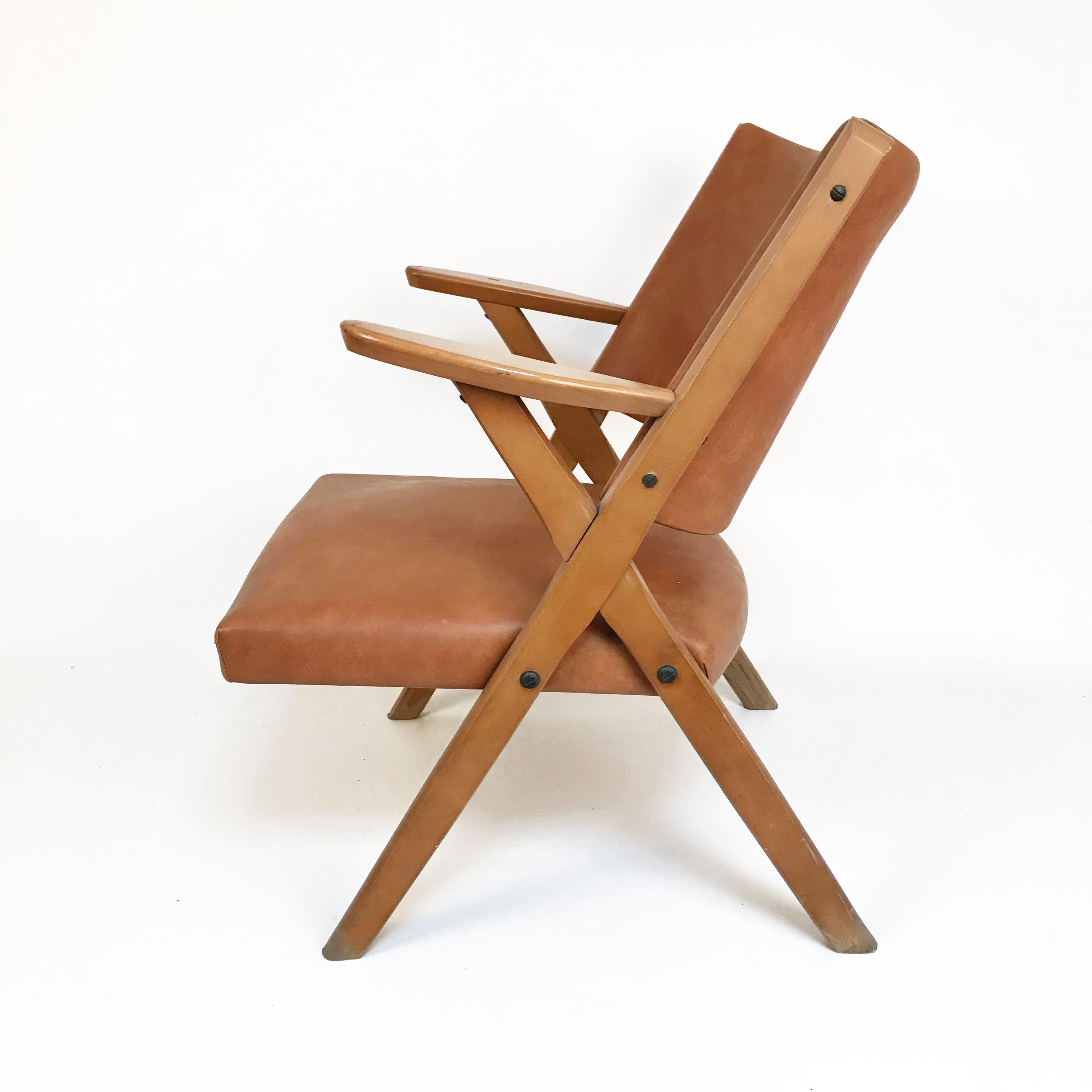 Dal Vera Mid-Century Modern wood armchairs, 1950.