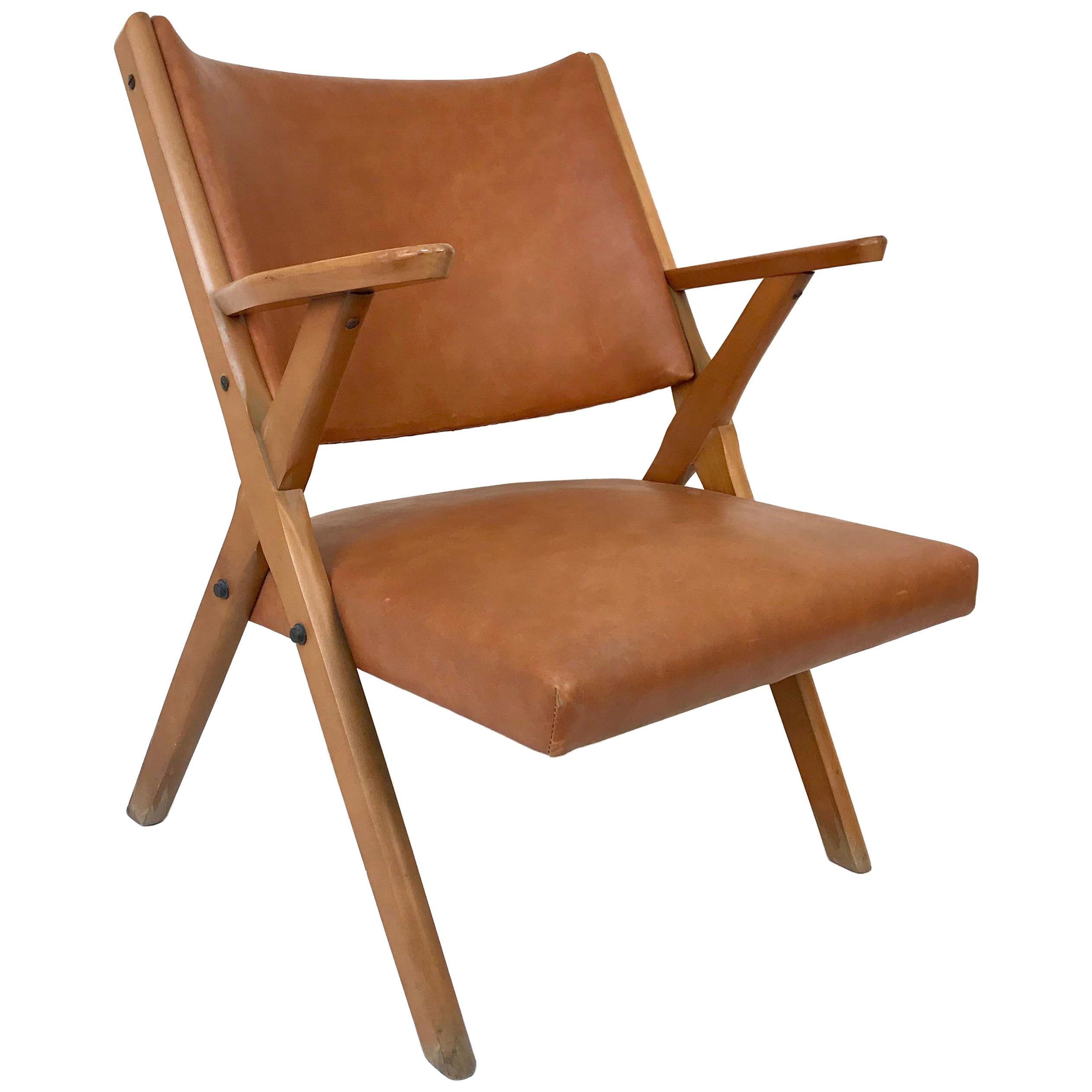 Mid-Century Modern Italian Dal Vera Easy Chair, Hans Wegner Style, Italy, 1950s