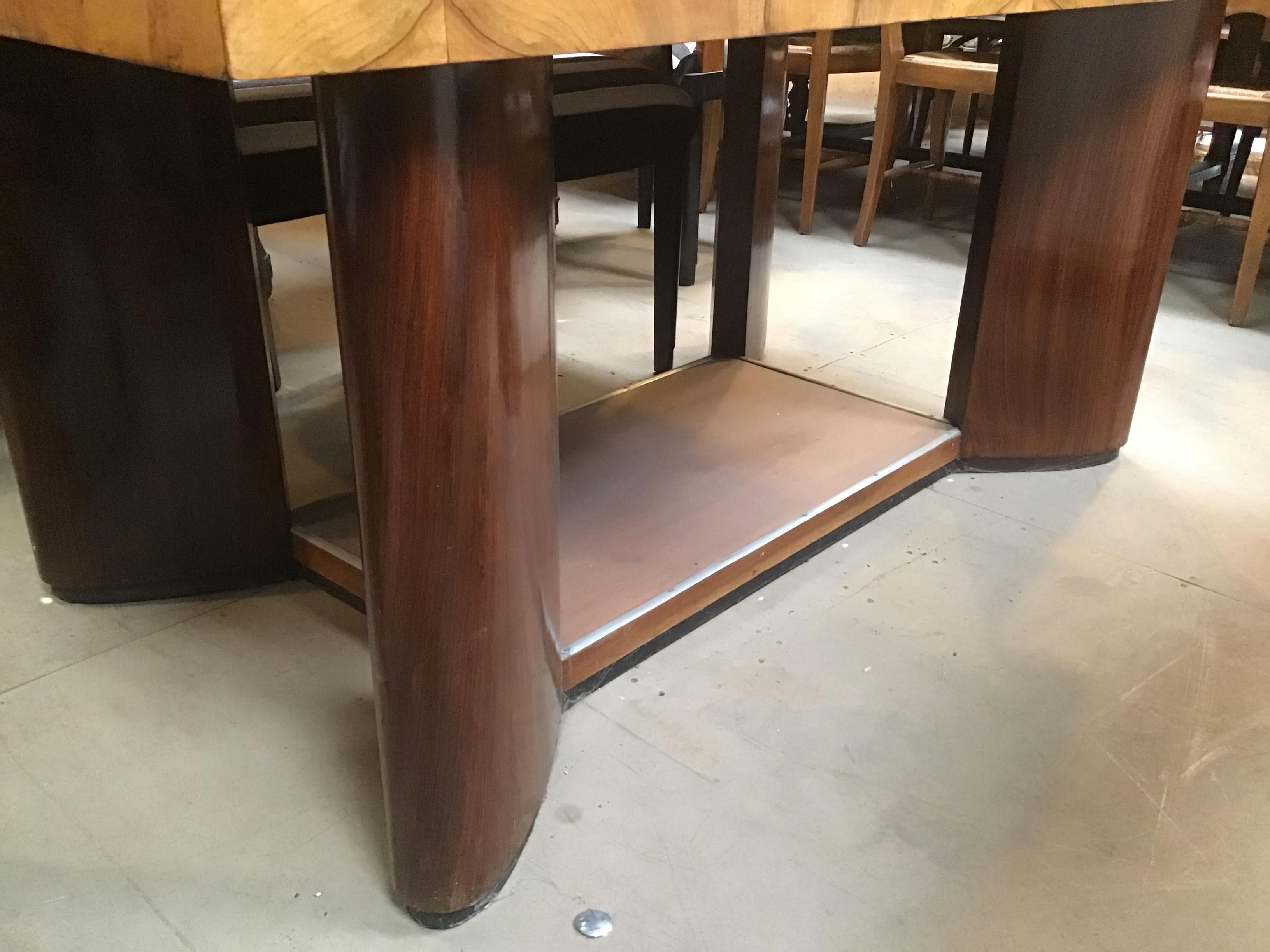 Wood Mid-Century Modern Italian Deco Adjustable Table, 1940s For Sale