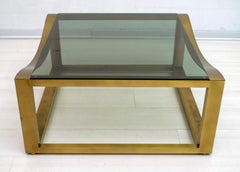 Luciano Frigerio Mid-Century Modern Italian Design Brass Coffee Table, 1970s