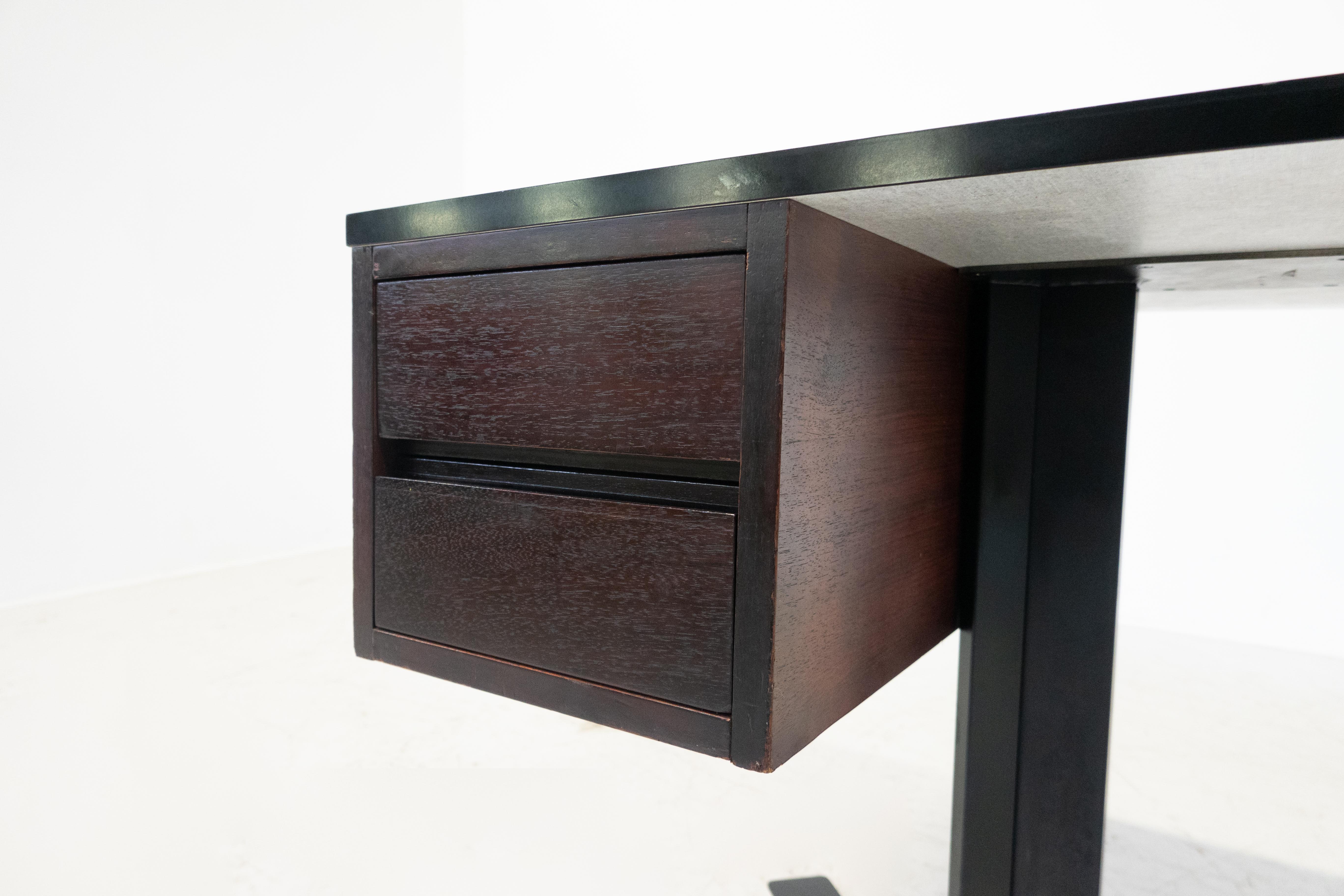 Wood Mid-Century Modern Italian Desk by Antonello Mosca by Sormani, 1960s