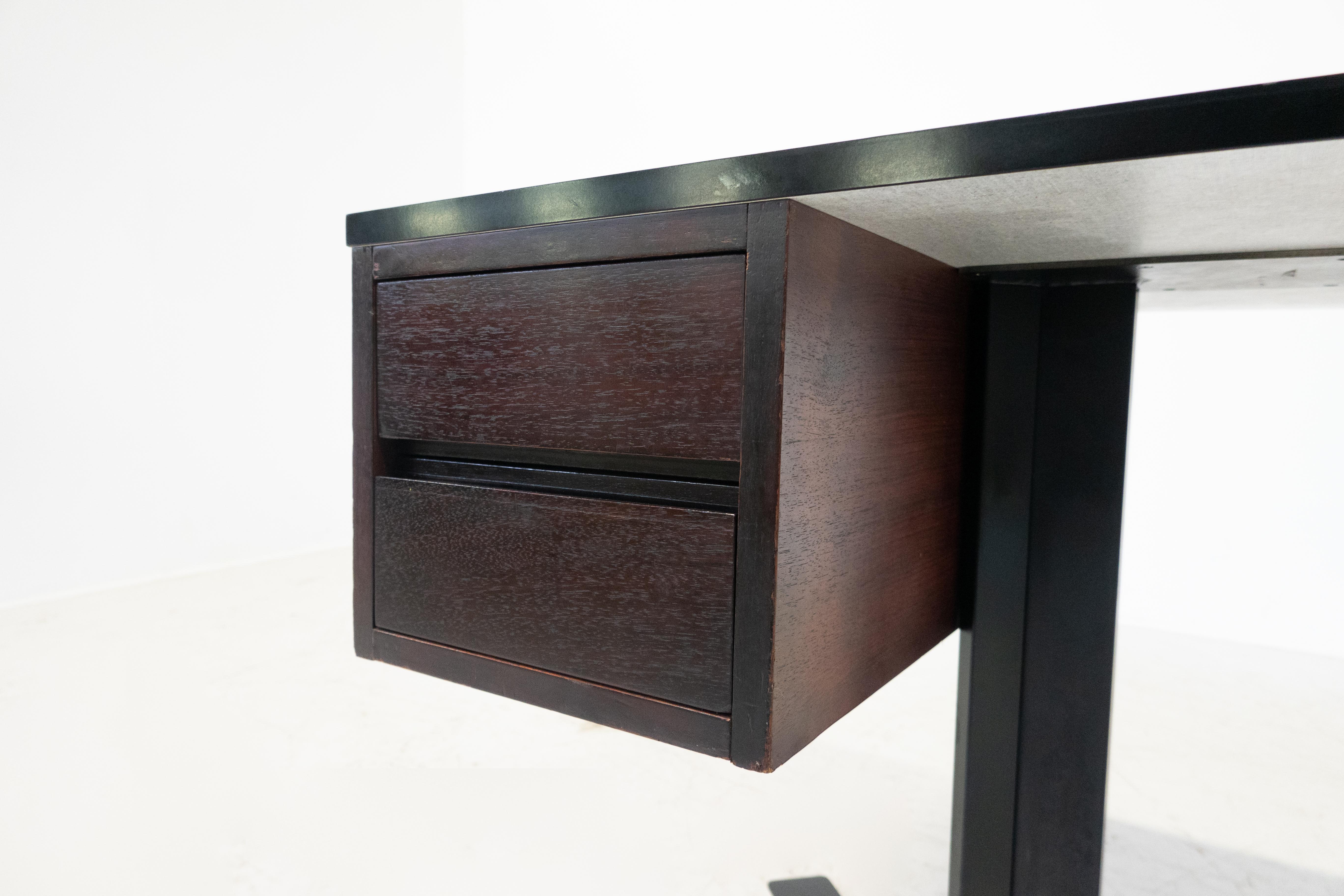 Italienischer Schreibtisch der Jahrhundertmitte von Antonello Mosca by Sormani, 1960er Jahre (Holz)