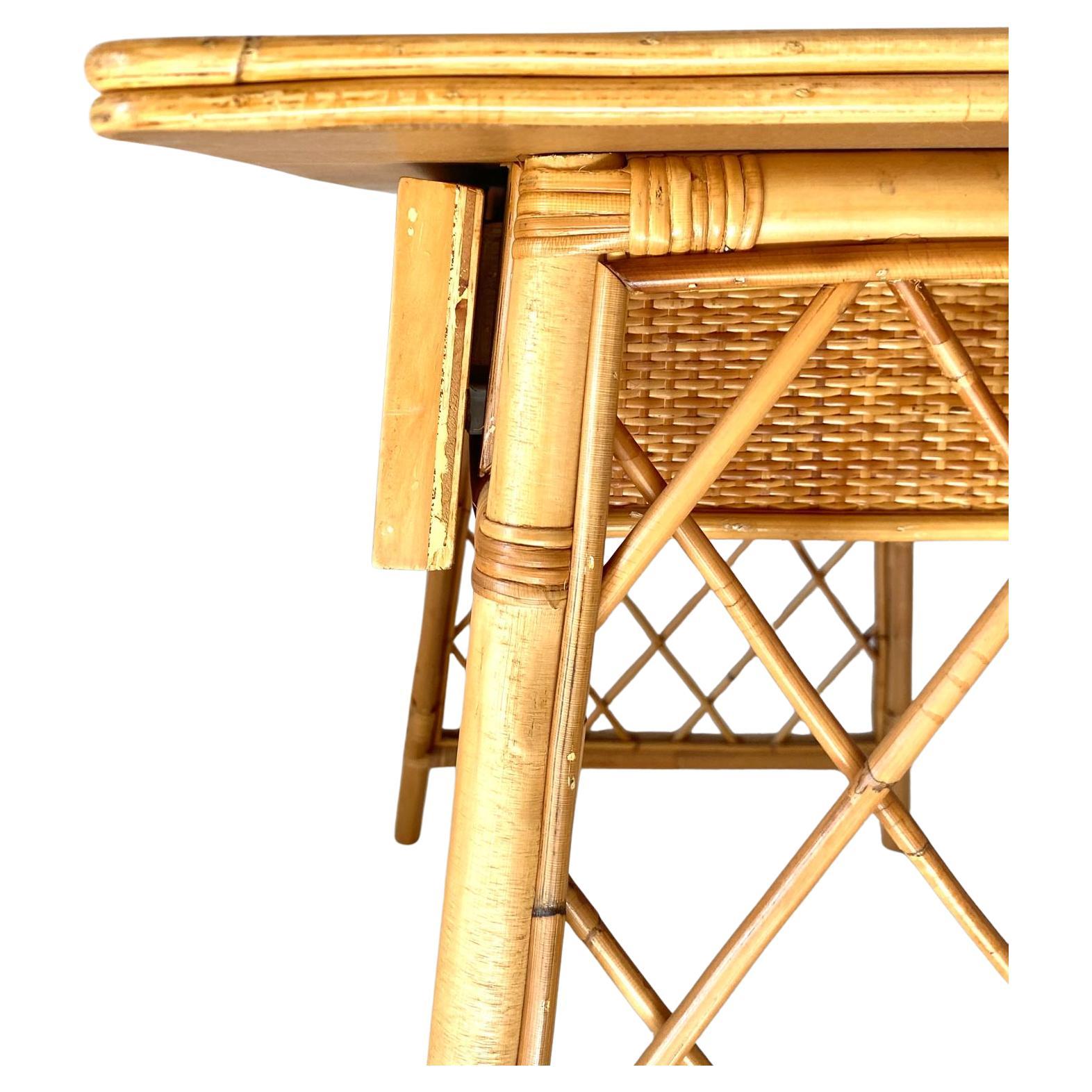 Mid Century Modern Italian Desk in Bamboo and Rattan in the style of Sognot 4