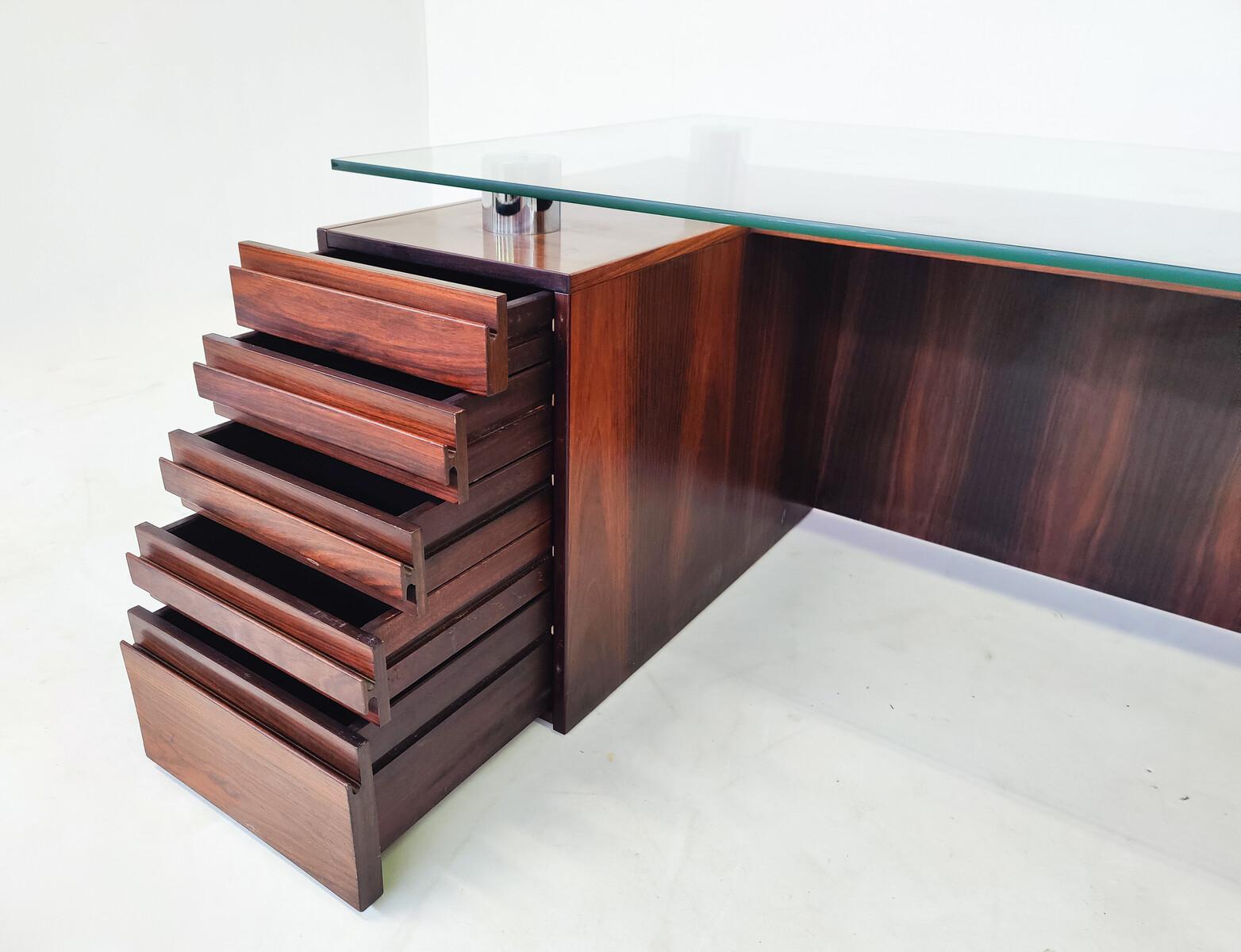 Mid-Century Modern Italian Desk with Drawers, Boccato Gigante Zambusi, Italy For Sale 1