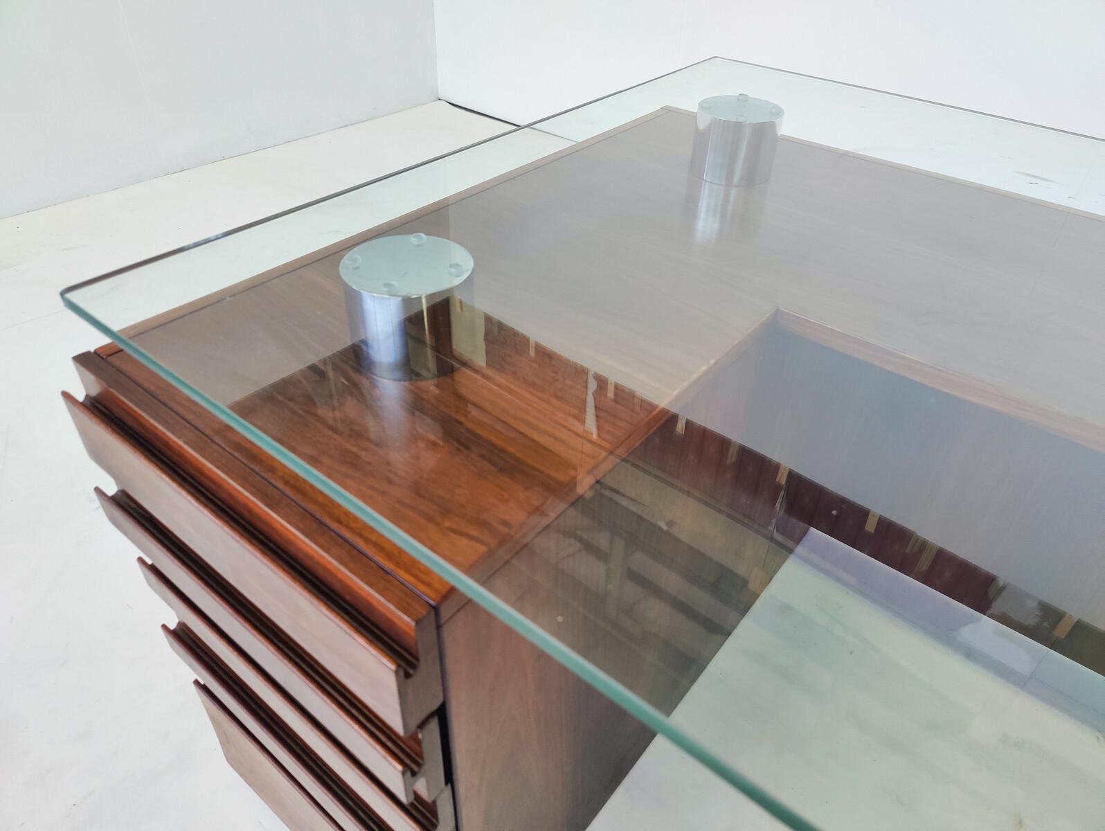 Mid-Century Modern Italian Desk with Drawers, Boccato Gigante Zambusi, Italy For Sale 2