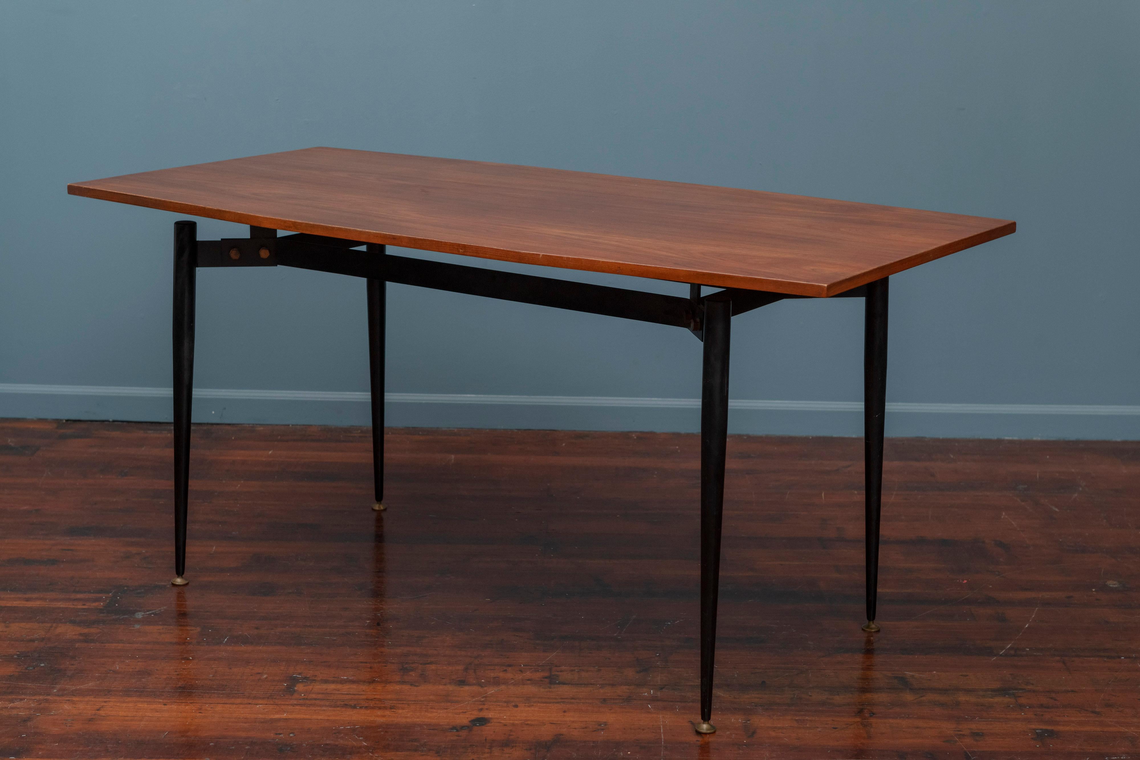 Steel Mid-Century Modern Italian Dining Table or Desk
