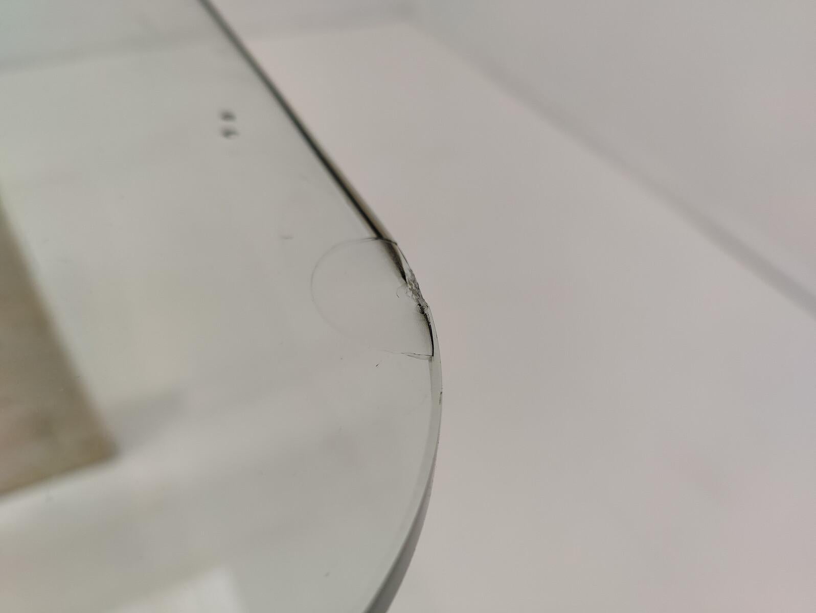 Verre Table de salle à manger italienne moderne du milieu du siècle dernier, travertin et verre, 1970 en vente