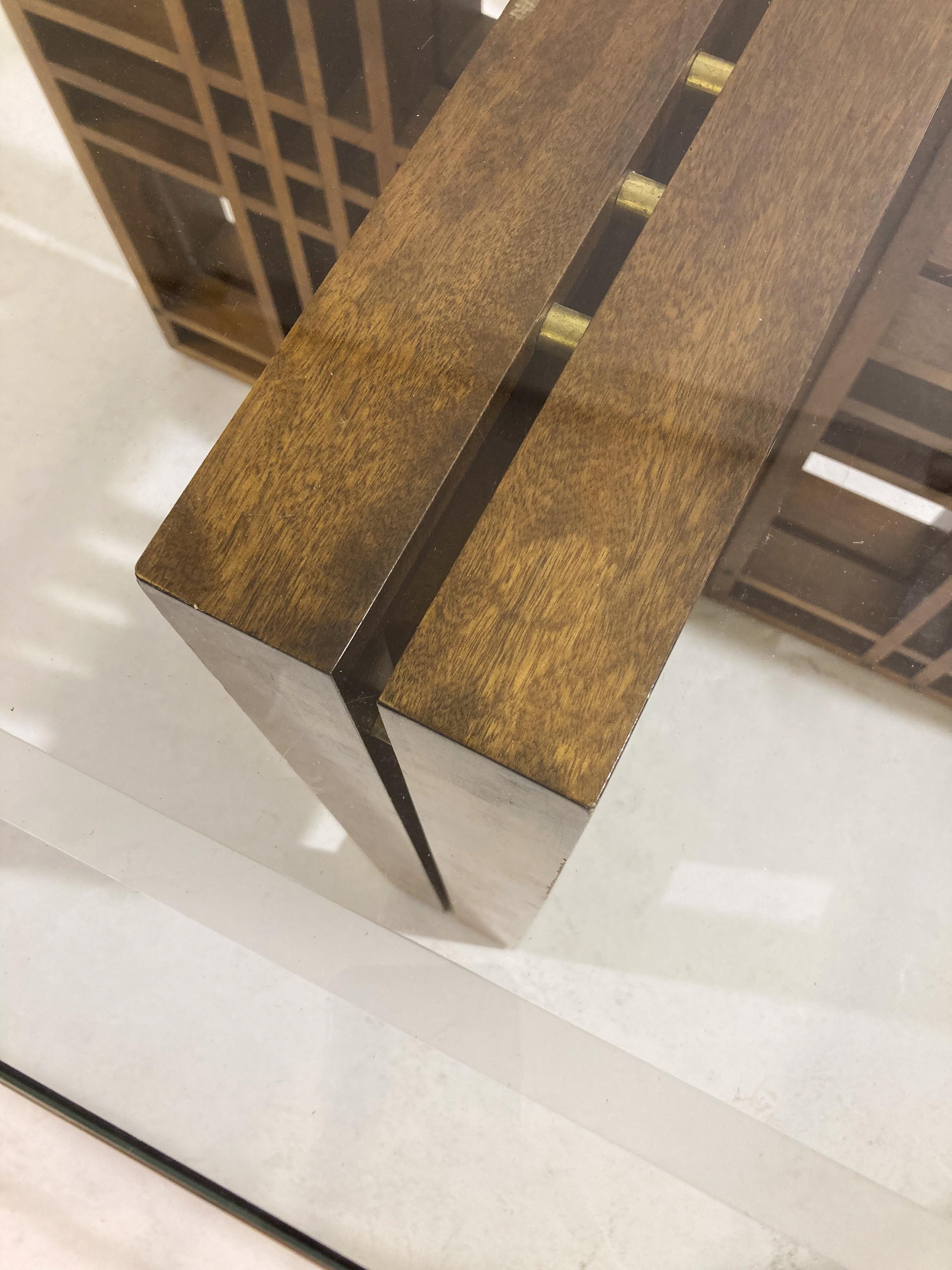 Mid-Century Modern Italian Dining Table, Wood and Glass, 1960s For Sale 3