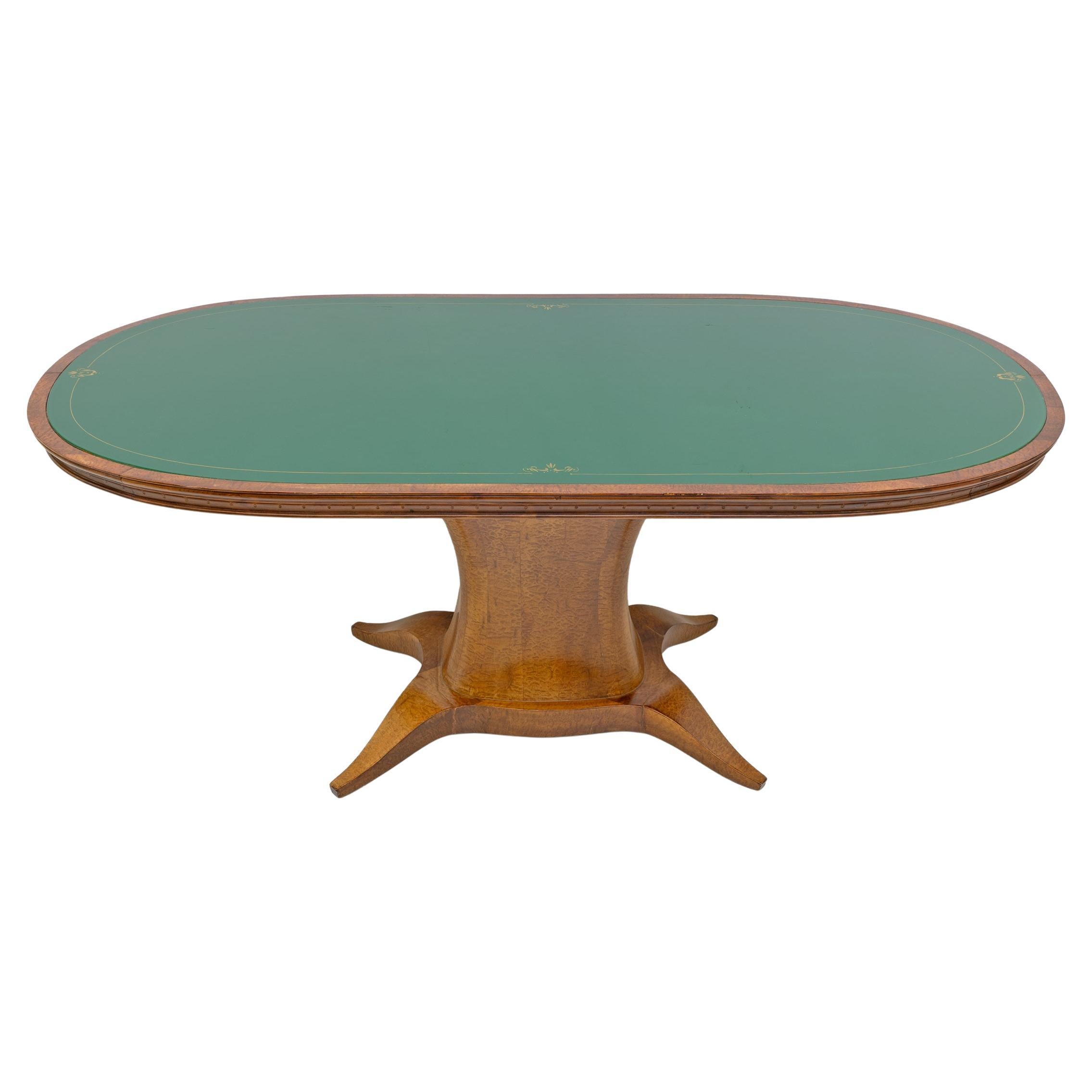 Ovaler italienischer Ulmenwurzel-Esstisch, Mid-Century Modern, 1950er Jahre im Angebot