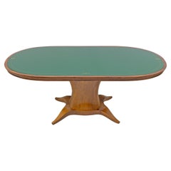 Mesa de comedor ovalada de raíz de olmo italiano moderno de mediados de siglo, años 50