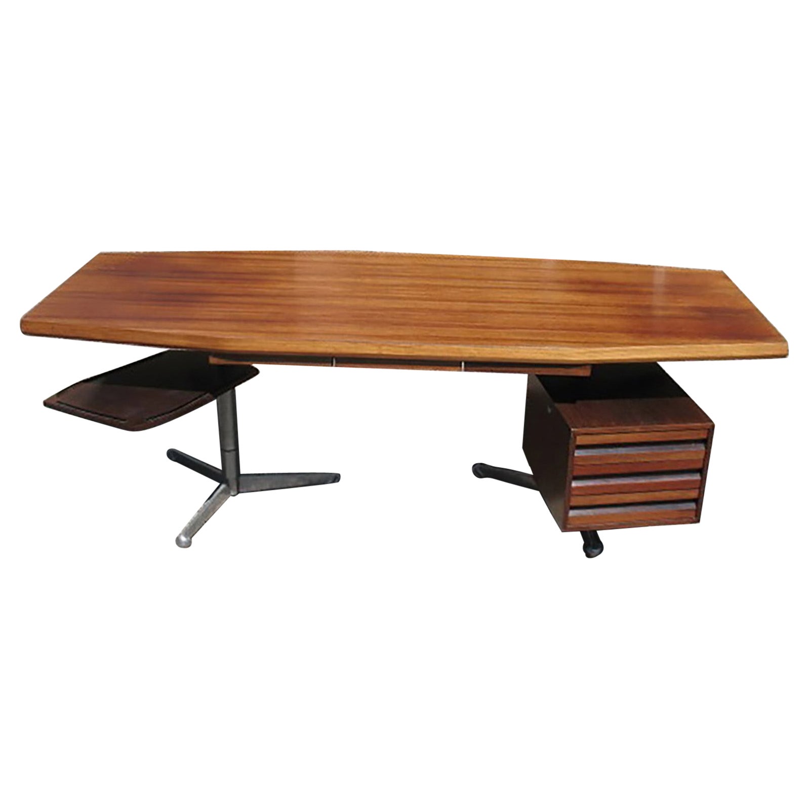 Mid-Century Modern Italian Executive Desk by Osvaldo Borsani for Tecno, 1950s For Sale