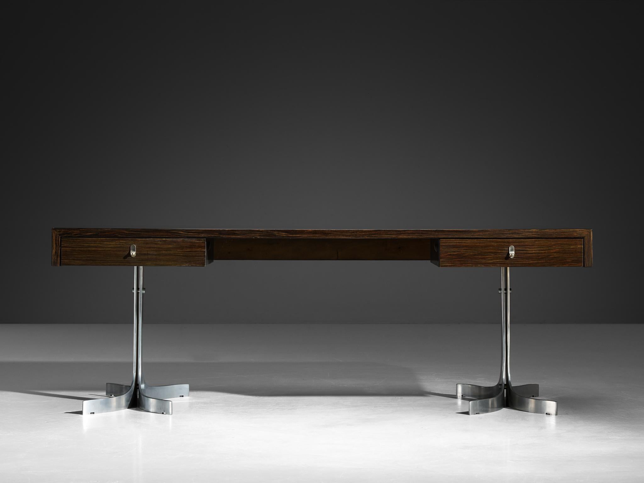Bureau italien moderne du milieu du siècle dernier avec base sculpturale Bon état - En vente à Waalwijk, NL