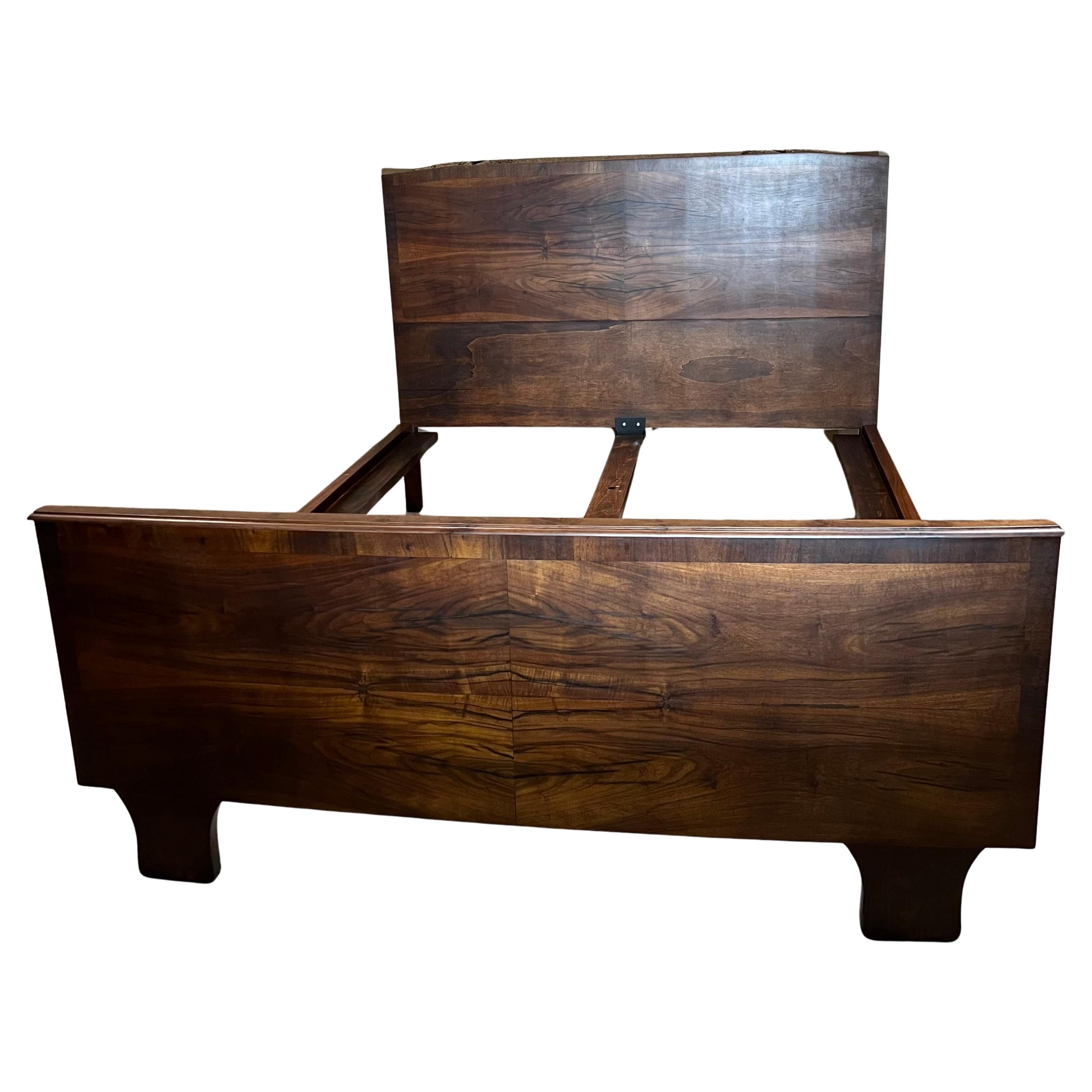1950s Italian Exotic Wood Queen Bed Style Osvaldo Borsani