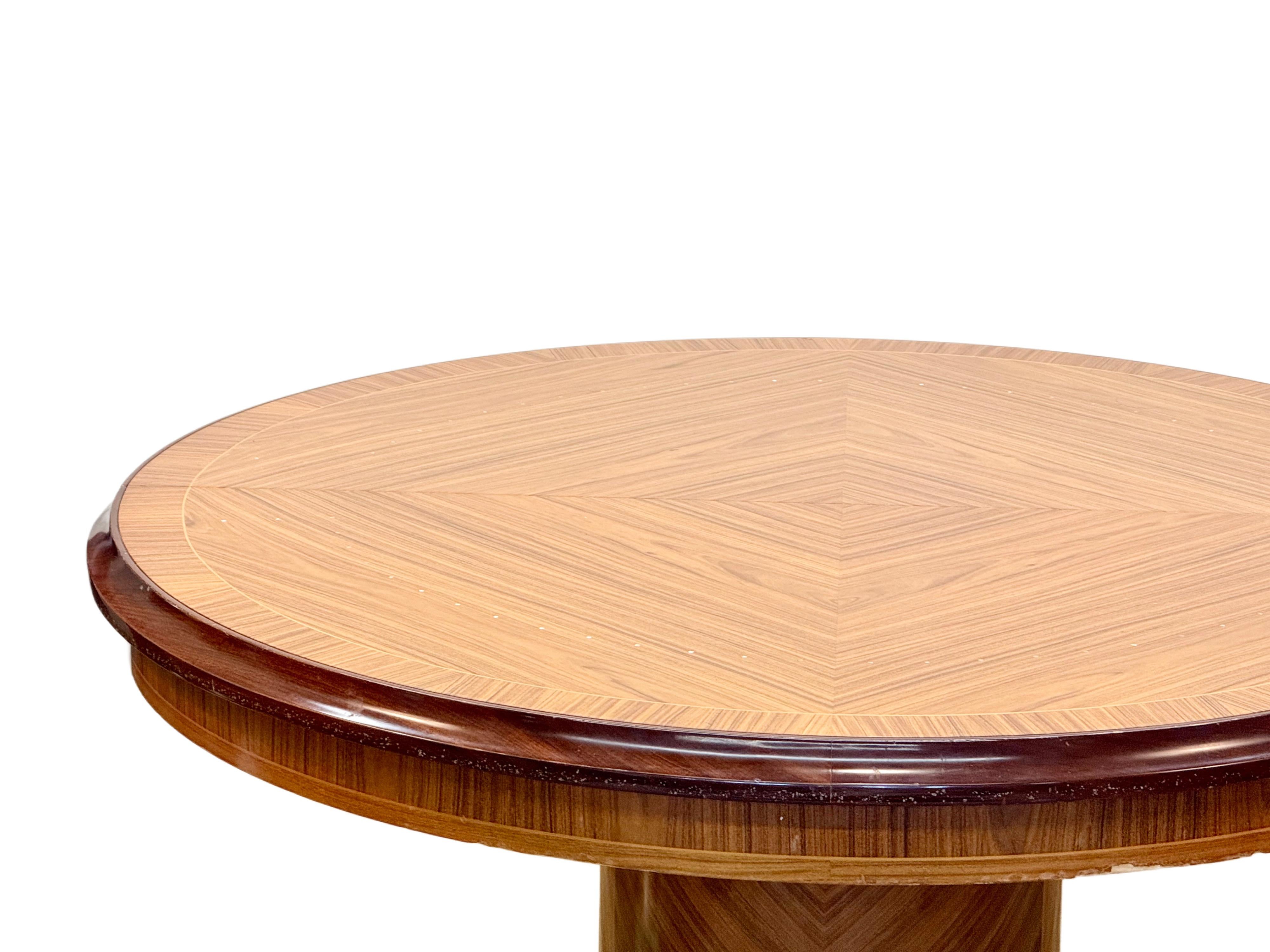 Table de salle à manger italienne extensible en ébène de Macassar, mi-siècle moderne en vente 5