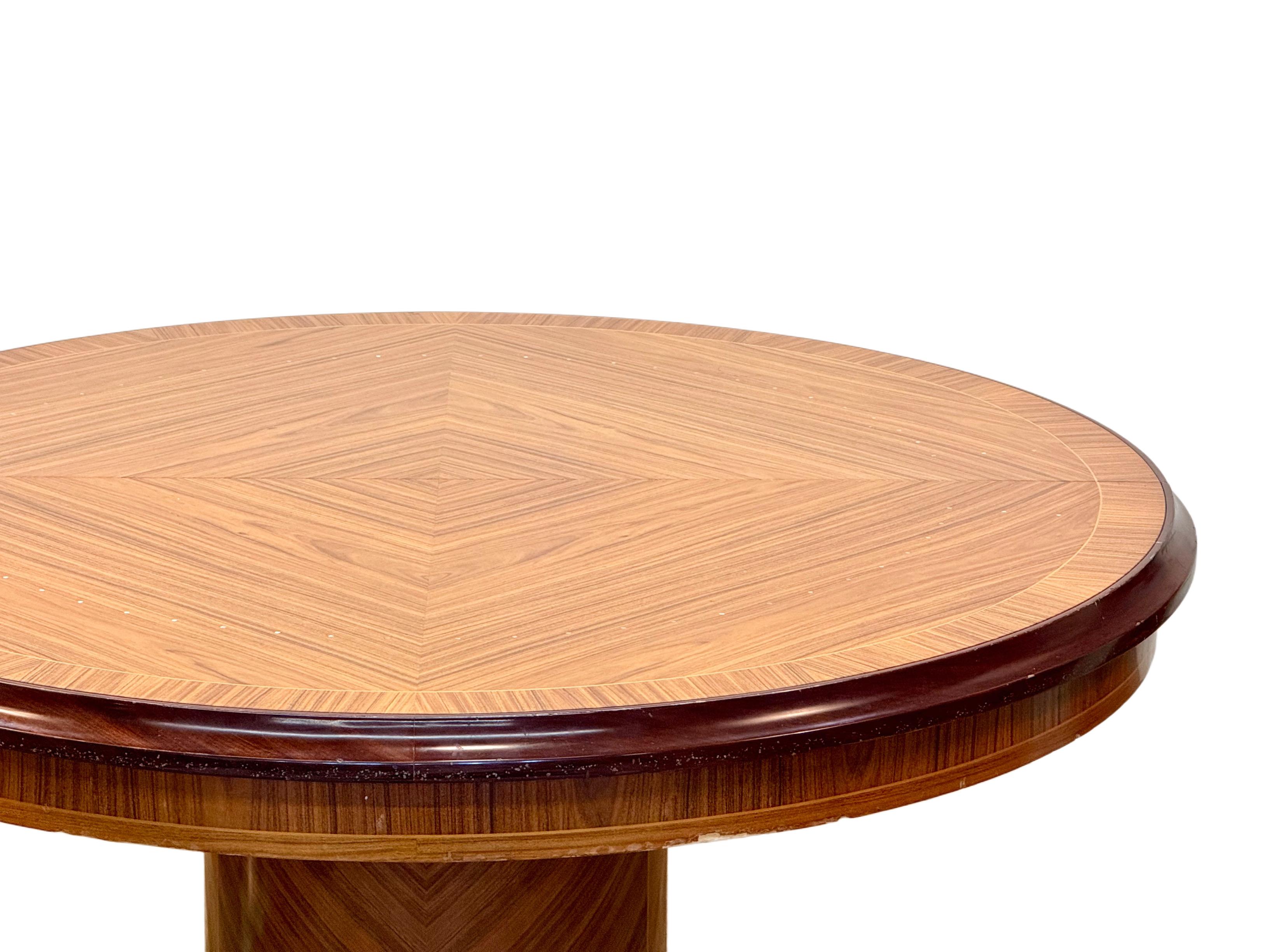 Art déco Table de salle à manger italienne extensible en ébène de Macassar, mi-siècle moderne en vente