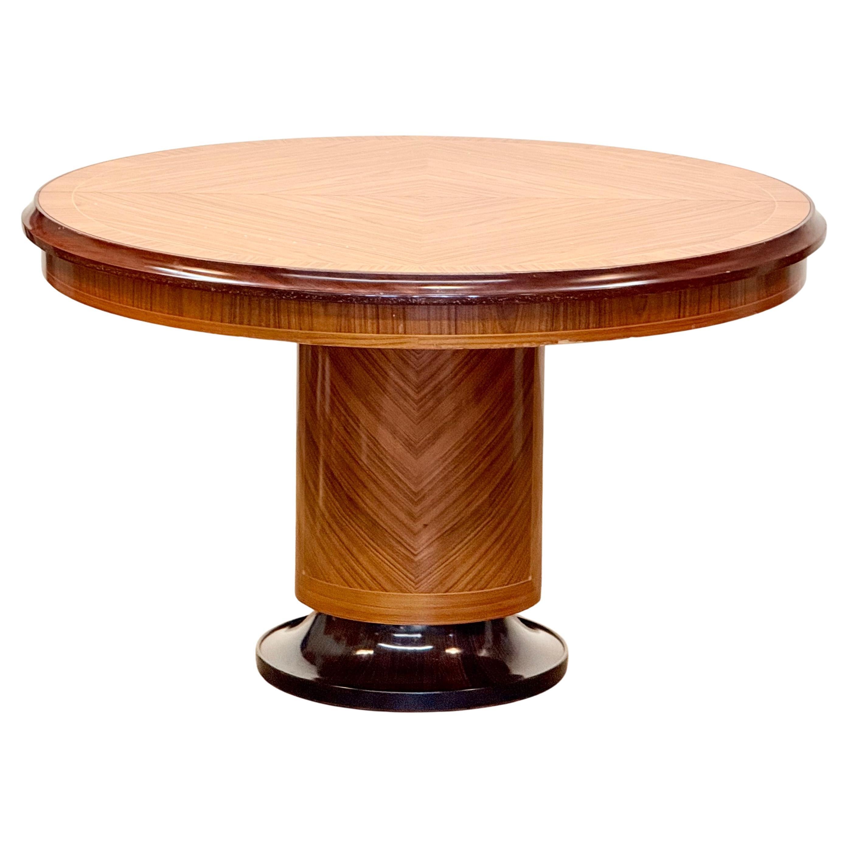 Table de salle à manger italienne extensible en ébène de Macassar, mi-siècle moderne en vente