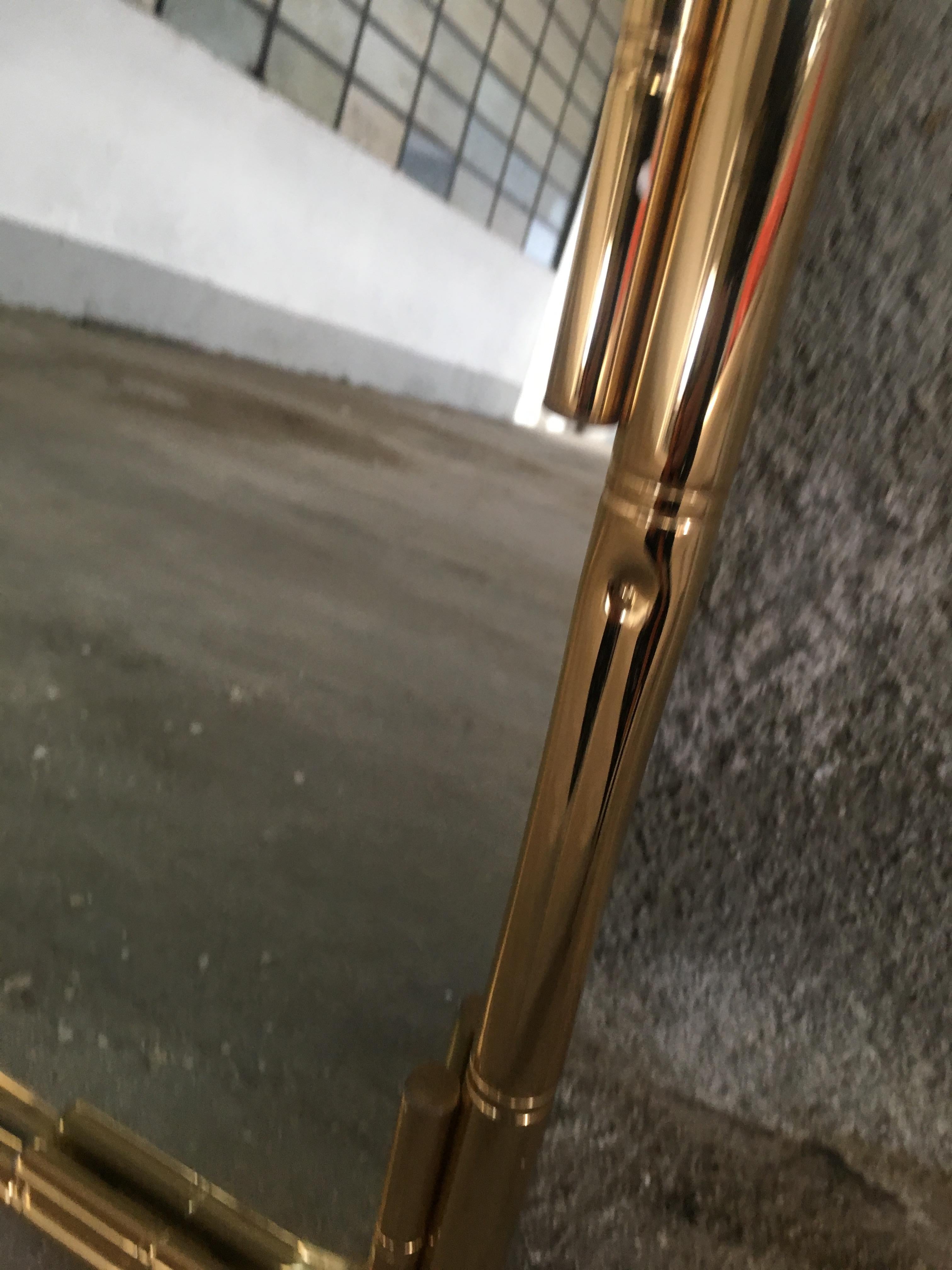 Mid-Century Modern Italian Faux Bamboo Brass Mirror, 1970s 2