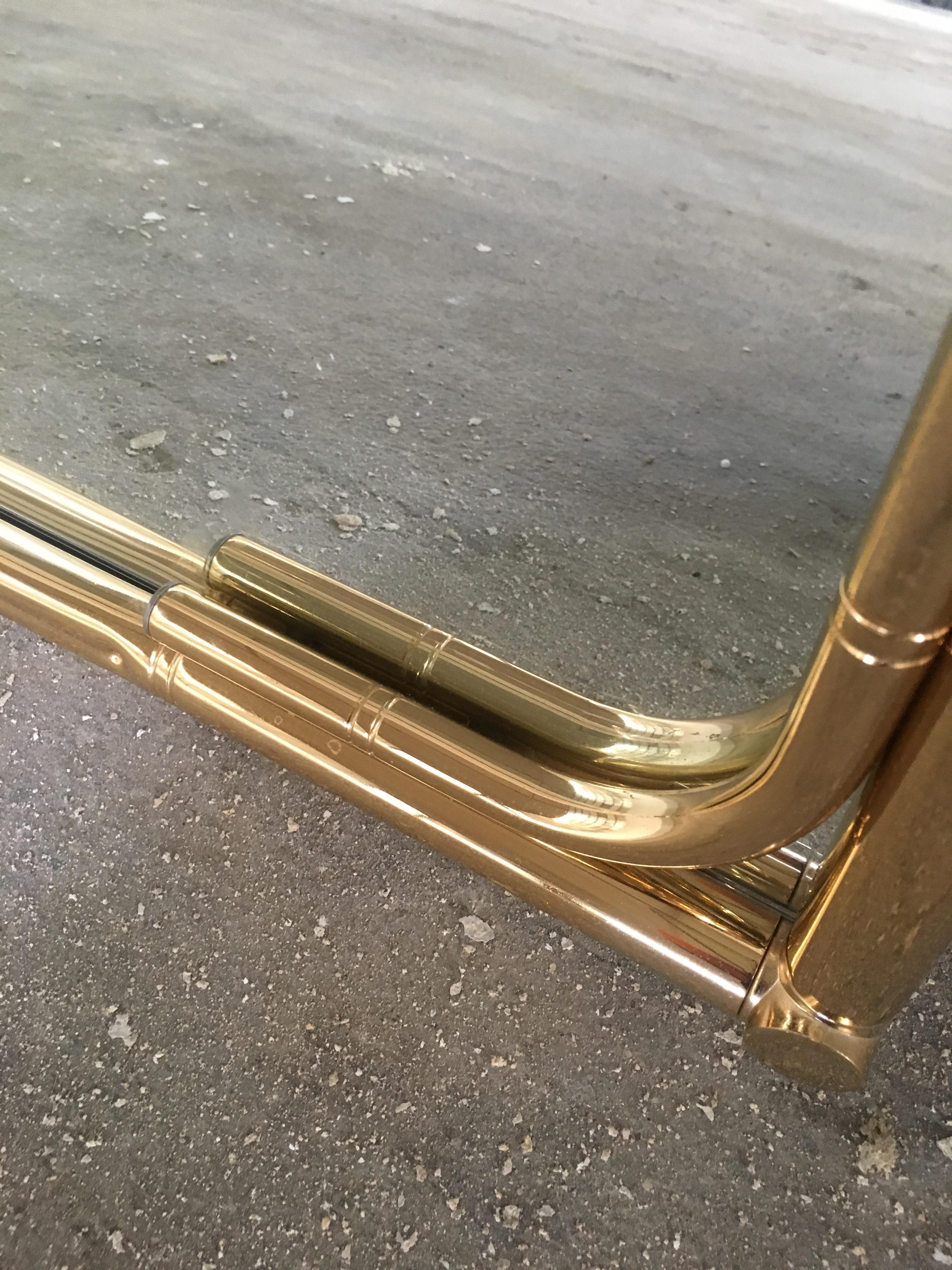 Mid-Century Modern Italian Faux Bamboo Brass Mirror, 1970s 3