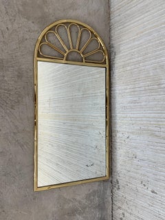 Mid-Century Modern Italian Faux Bamboo Gilt Metal Mirror