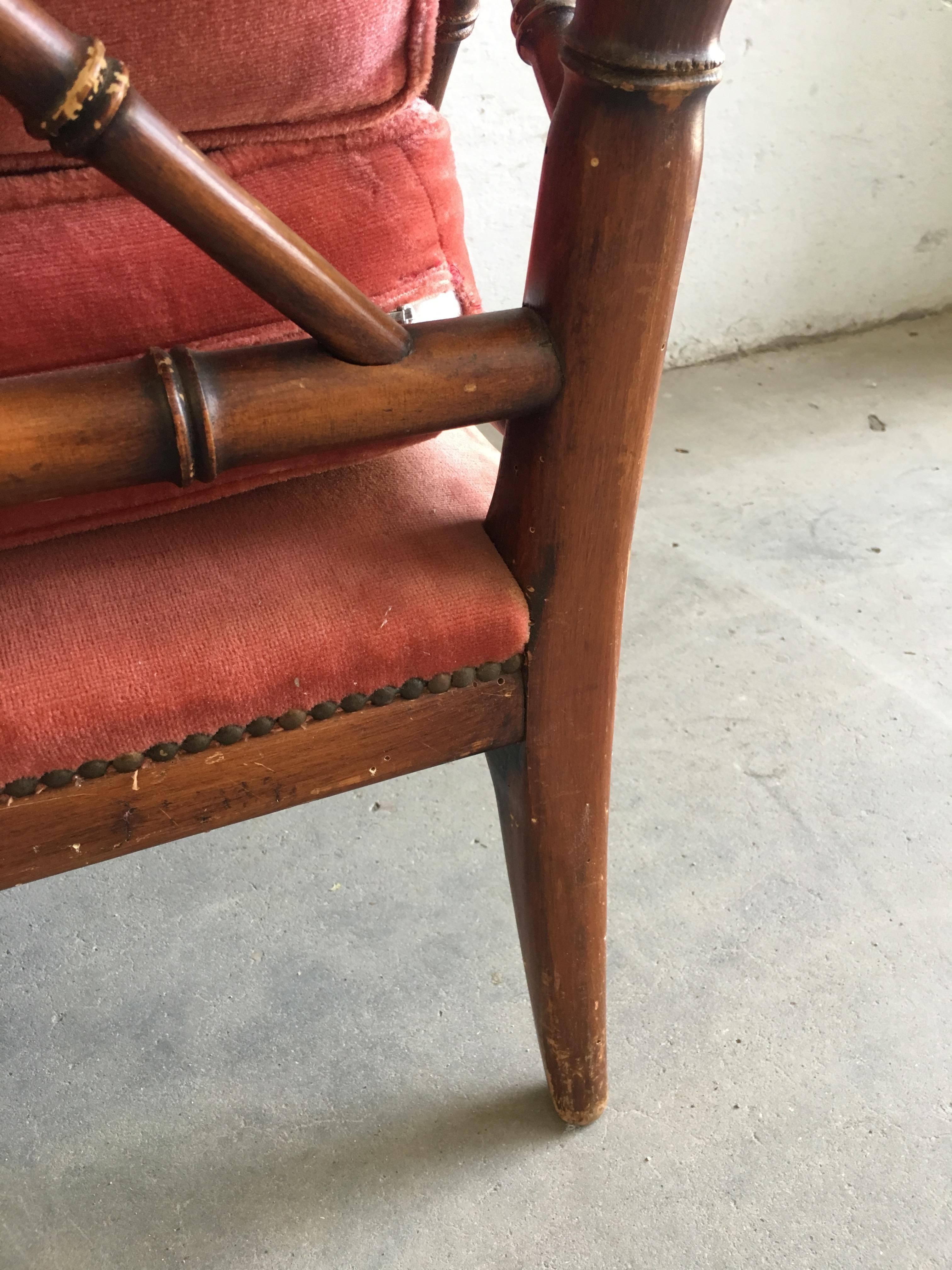 Mid-Century Modern Italian Faux Bamboo Living Room Set, 1960s 1