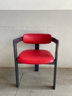 Mid-Century Modern Italian Faux Leather Chair in the Style of Augusto Savini