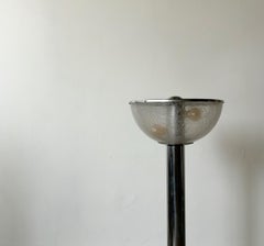 Mid century modern Italian floor lamp in steel and glass, 1970s Italy