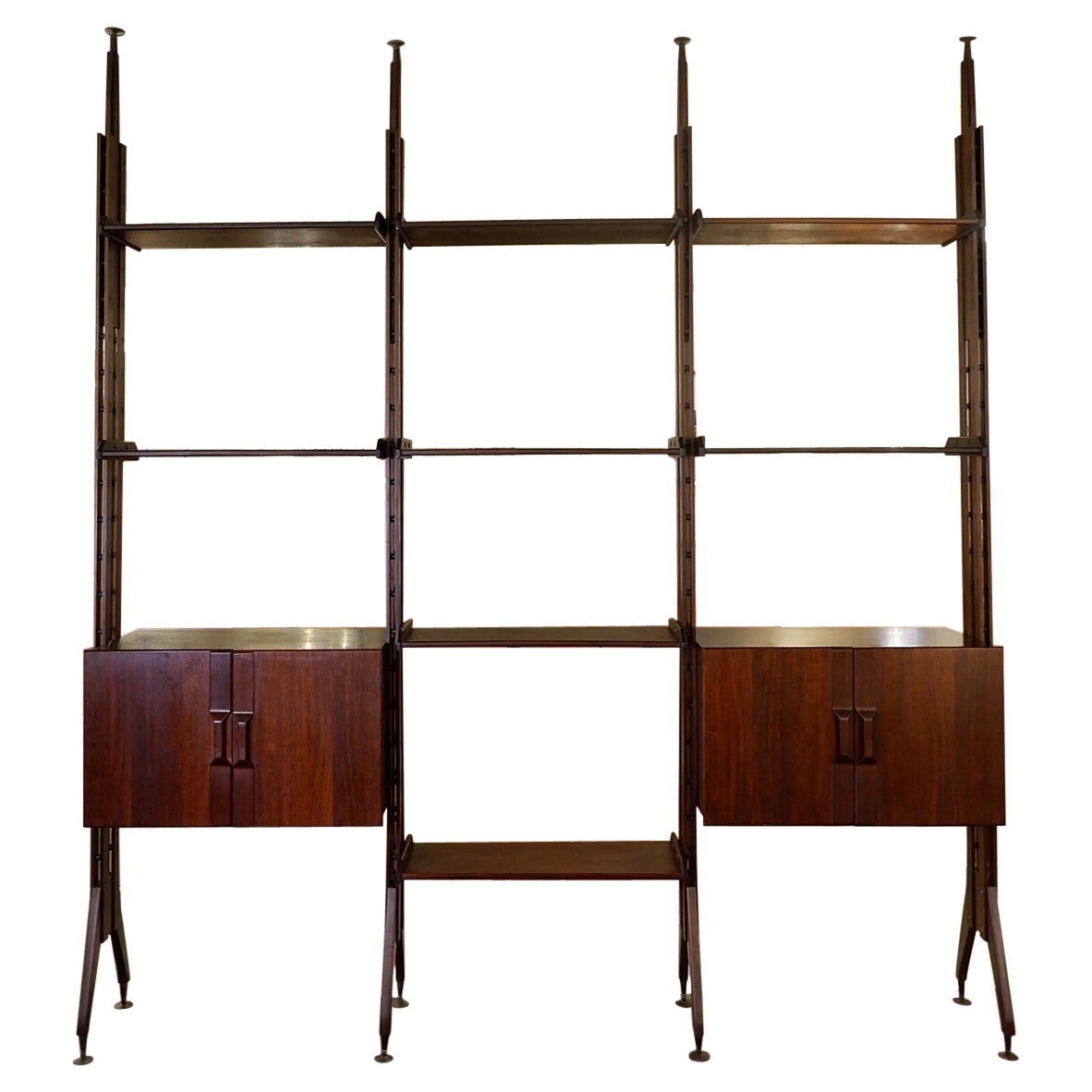 Mid Century Modern Italian Floor to Ceiling Wall Unit / room divider - 1960s