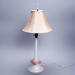 Mid-Century Modern Italian Floral Murano Glass Table Lamp, circa 1960