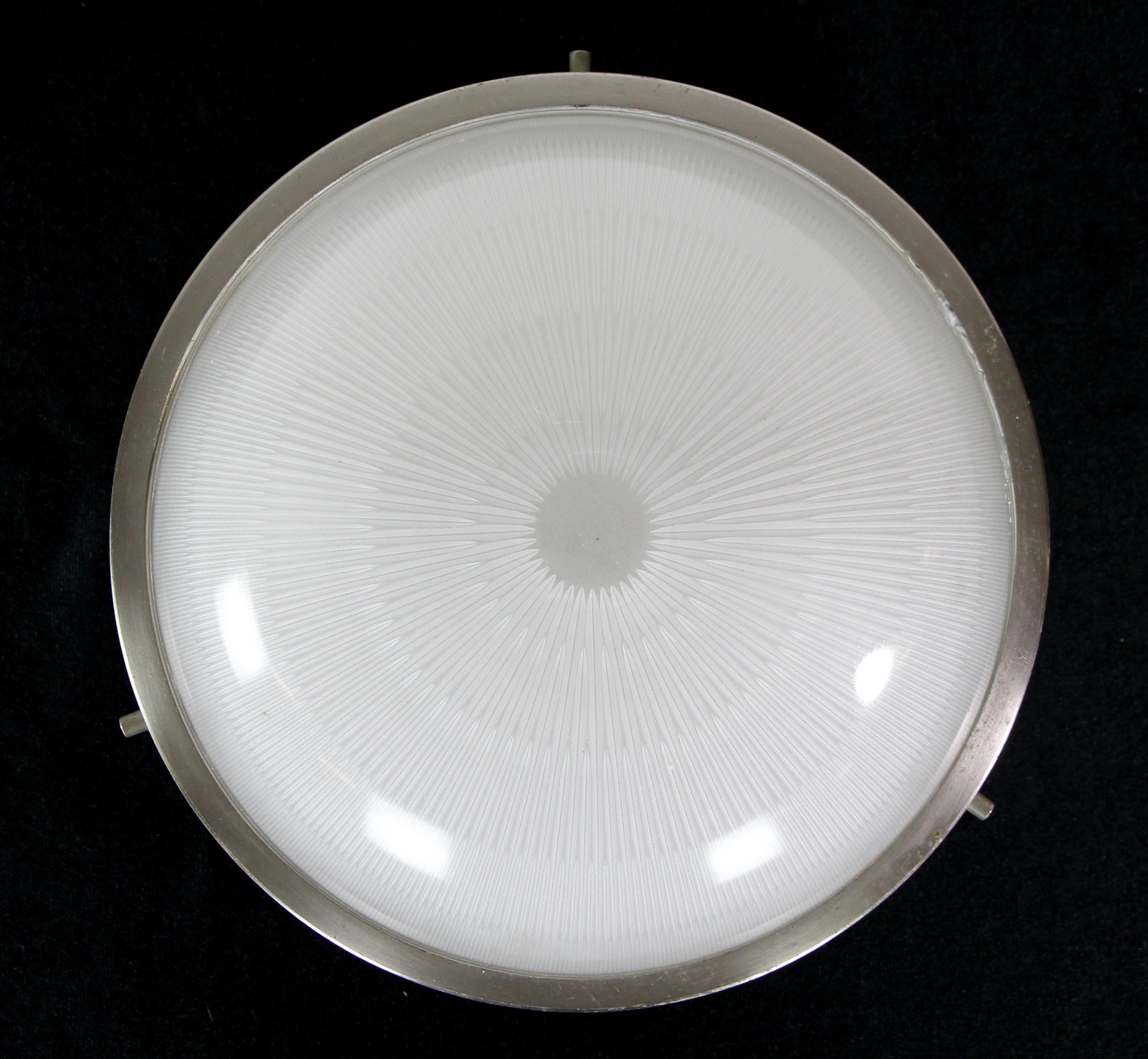 Mid-Century Modern Italian Flush Mount Light In Good Condition For Sale In New York, NY
