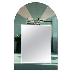 Mid-Century Modern Italian Full Length Wall Mirror with Colored Mirror Inserts