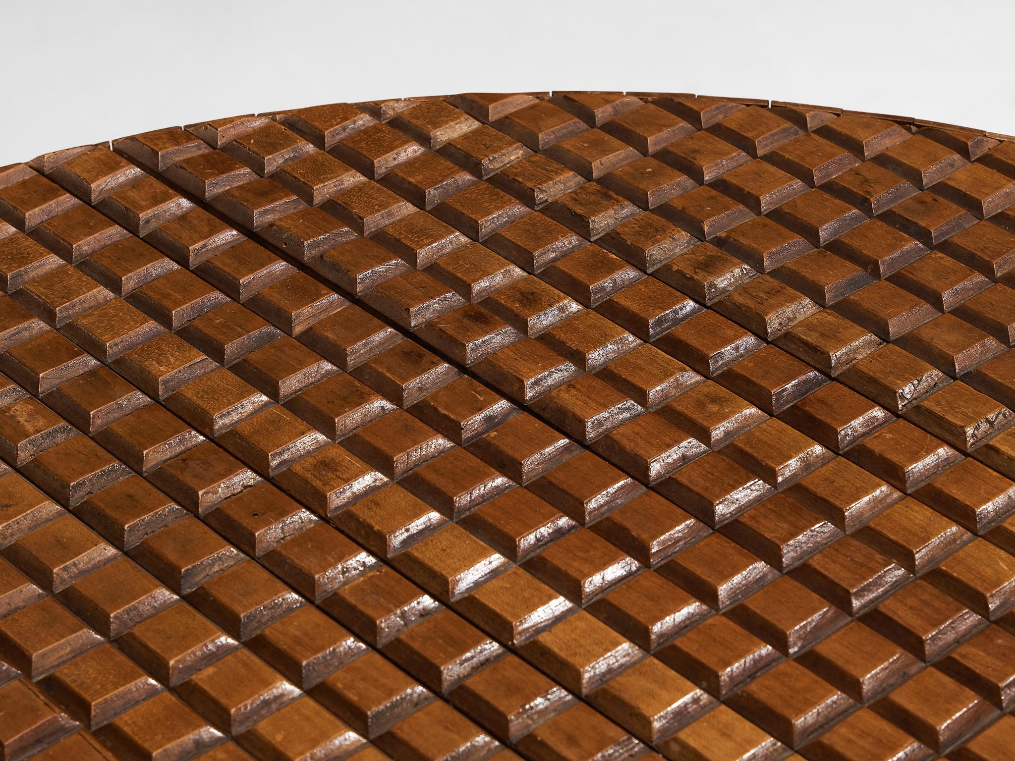 Table de jeu italienne moderne du milieu du siècle dernier avec surface graphique en cerisier en vente 3