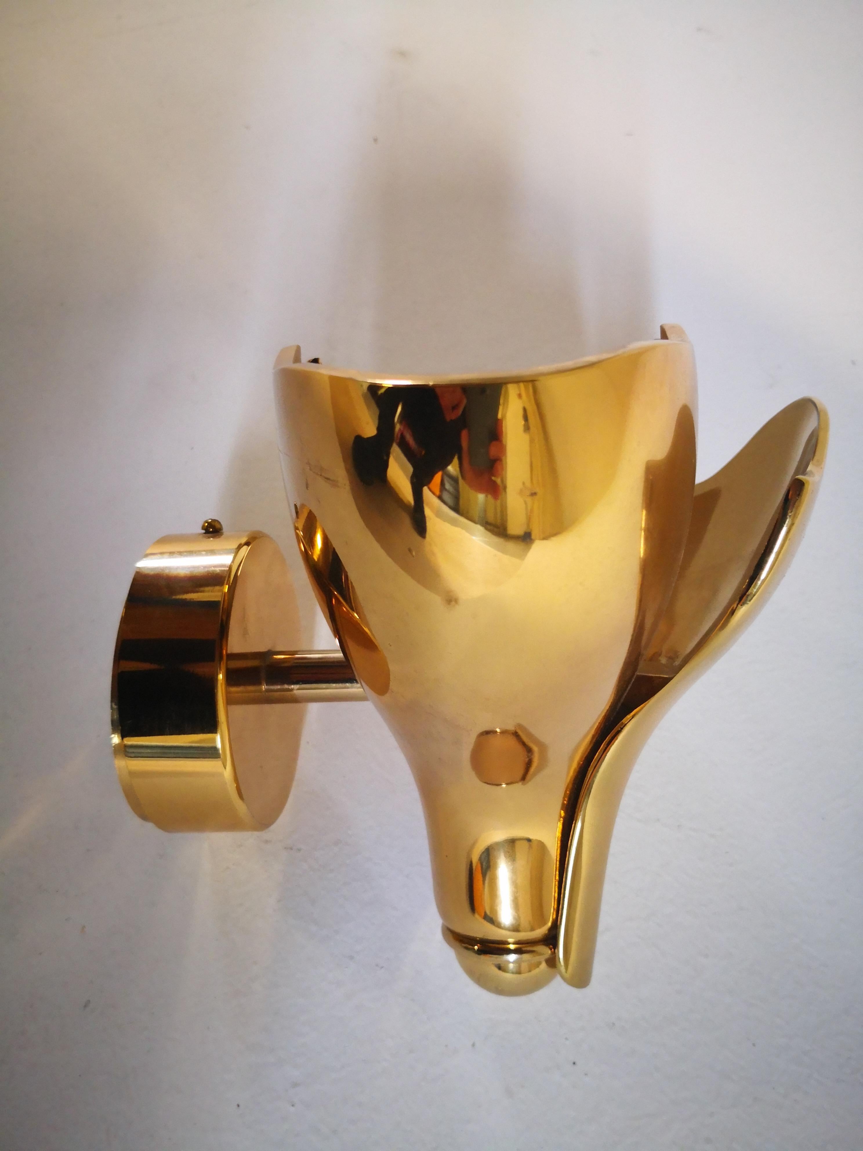 Gilt Mid-Century Modern Italian Gild Brass Wall Lamp by Mauro Martini, 1980s