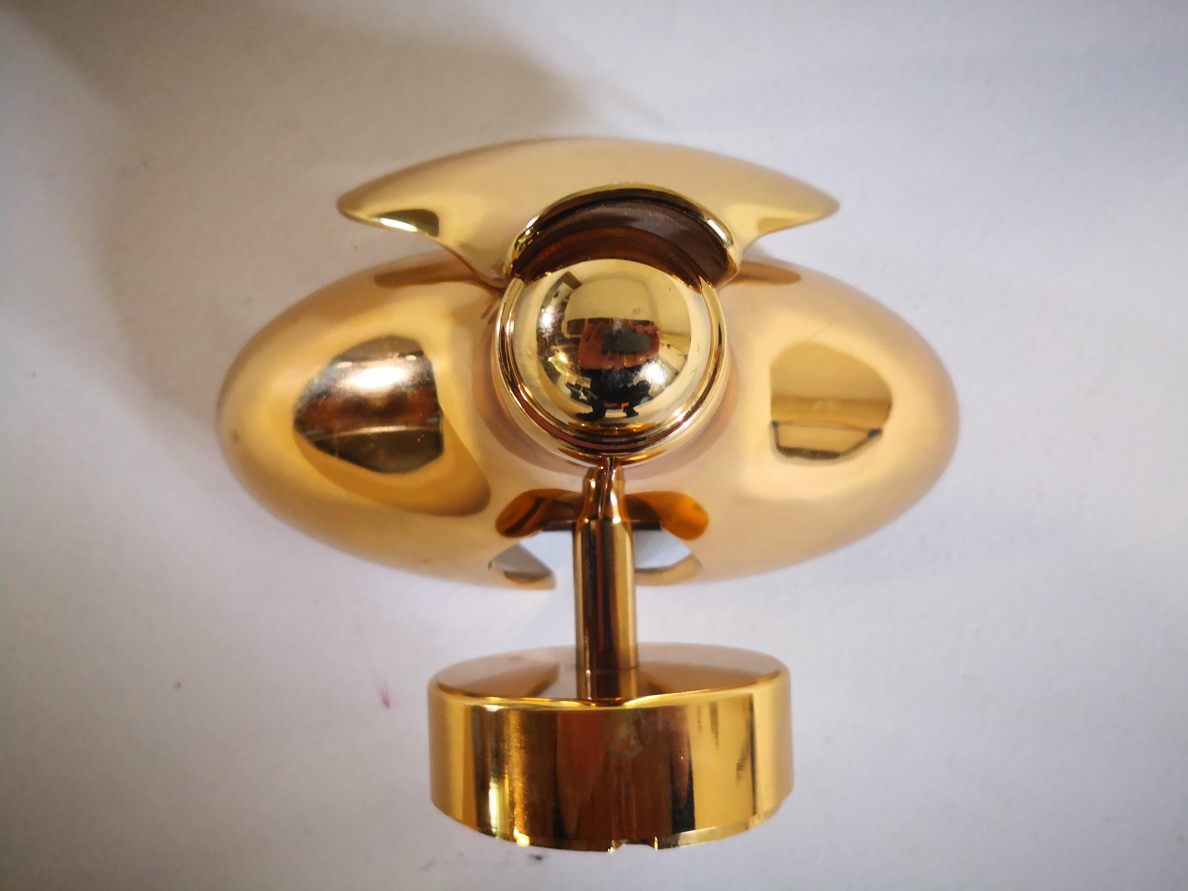 Mid-Century Modern Italian Gild Brass Wall Lamp by Mauro Martini, 1980s 3