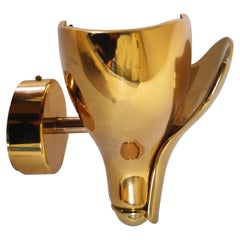 Mid-Century Modern Italian Gild Brass Wall Lamp by Mauro Martini, 1980s