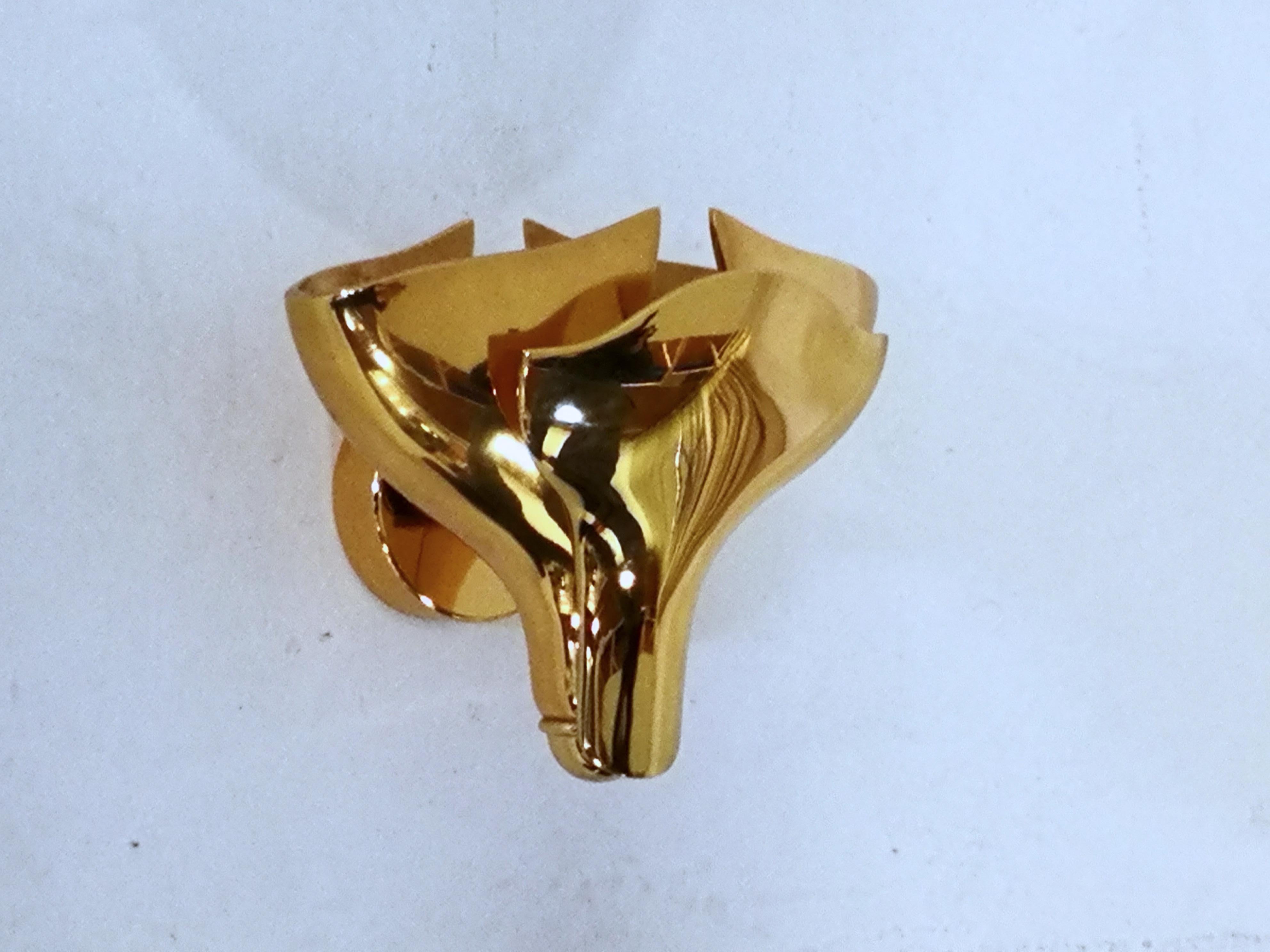 Late 20th Century Mid-Century Modern Italian Gilt Brass Applique by Fratelli Martini, 1980s