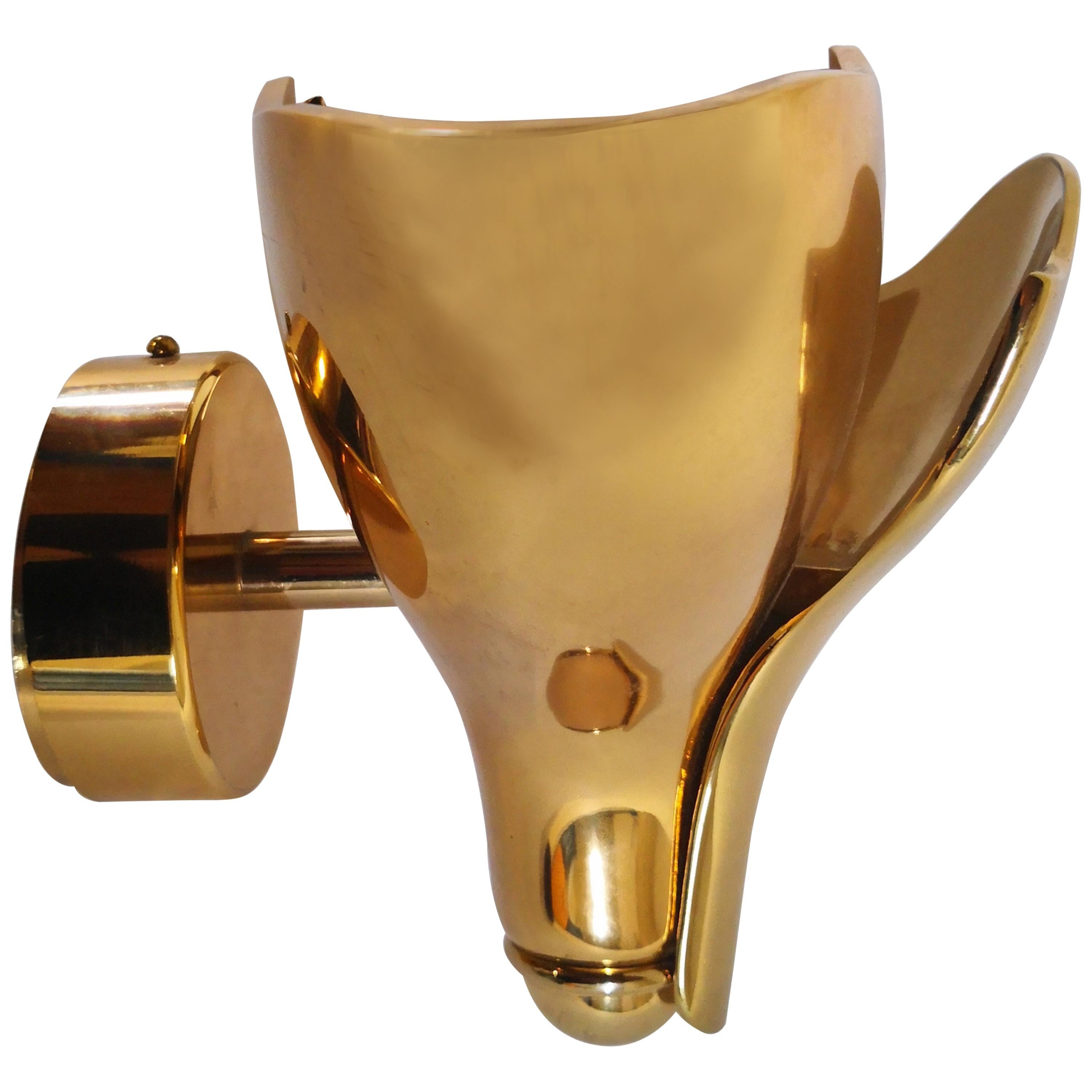 Mid-Century Modern Italian Gilt Brass Applique by Fratelli Martini, 1980s